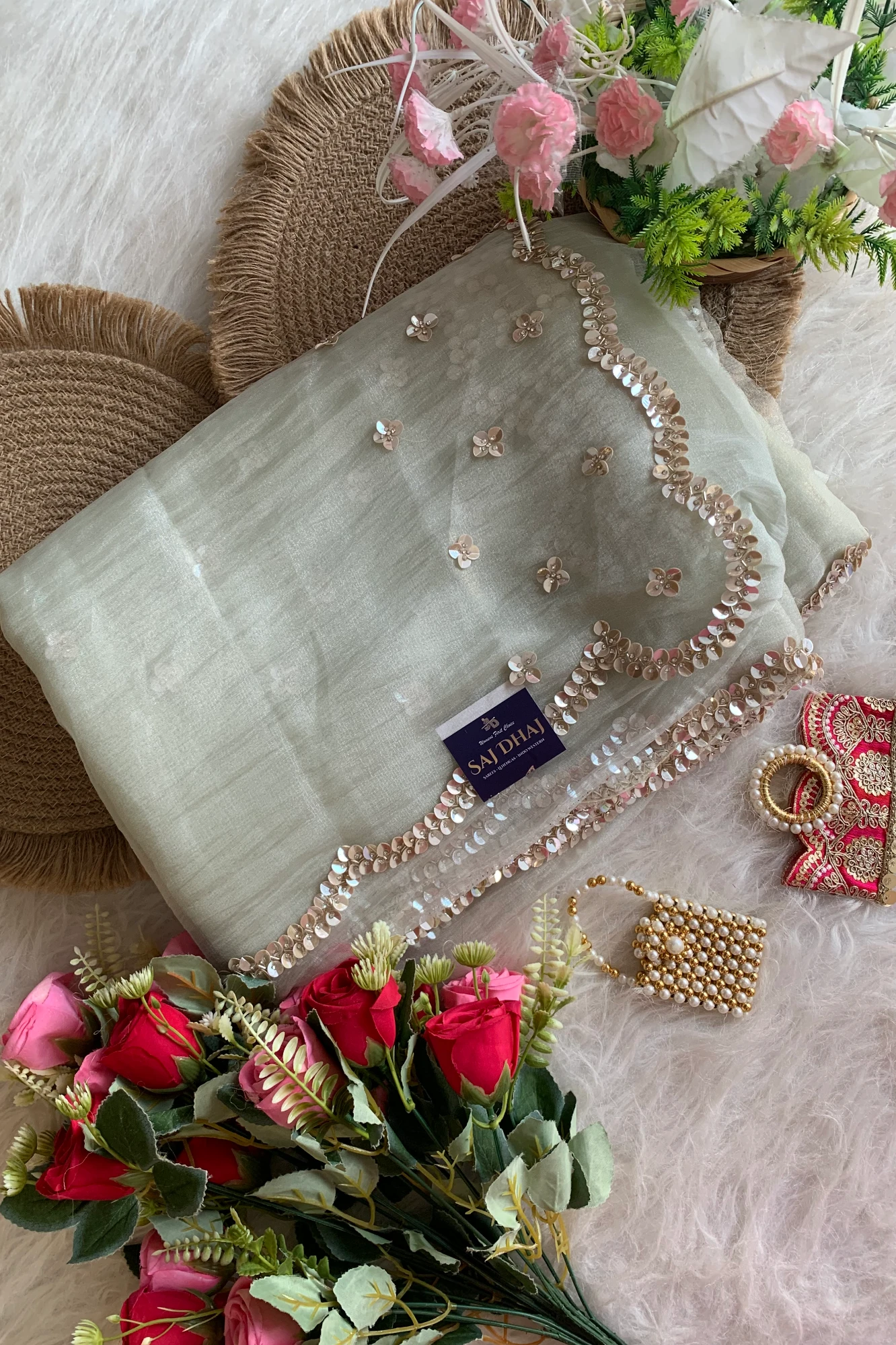 Ivory Crush Saree 5851 03