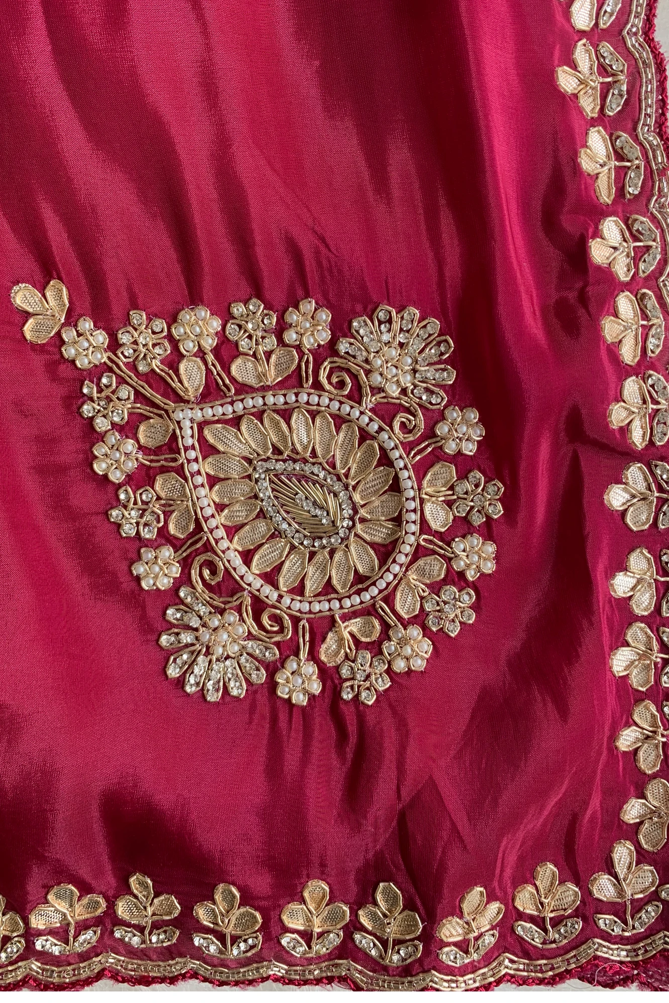 Rani Pink Habutai Silk Saree 5676 15