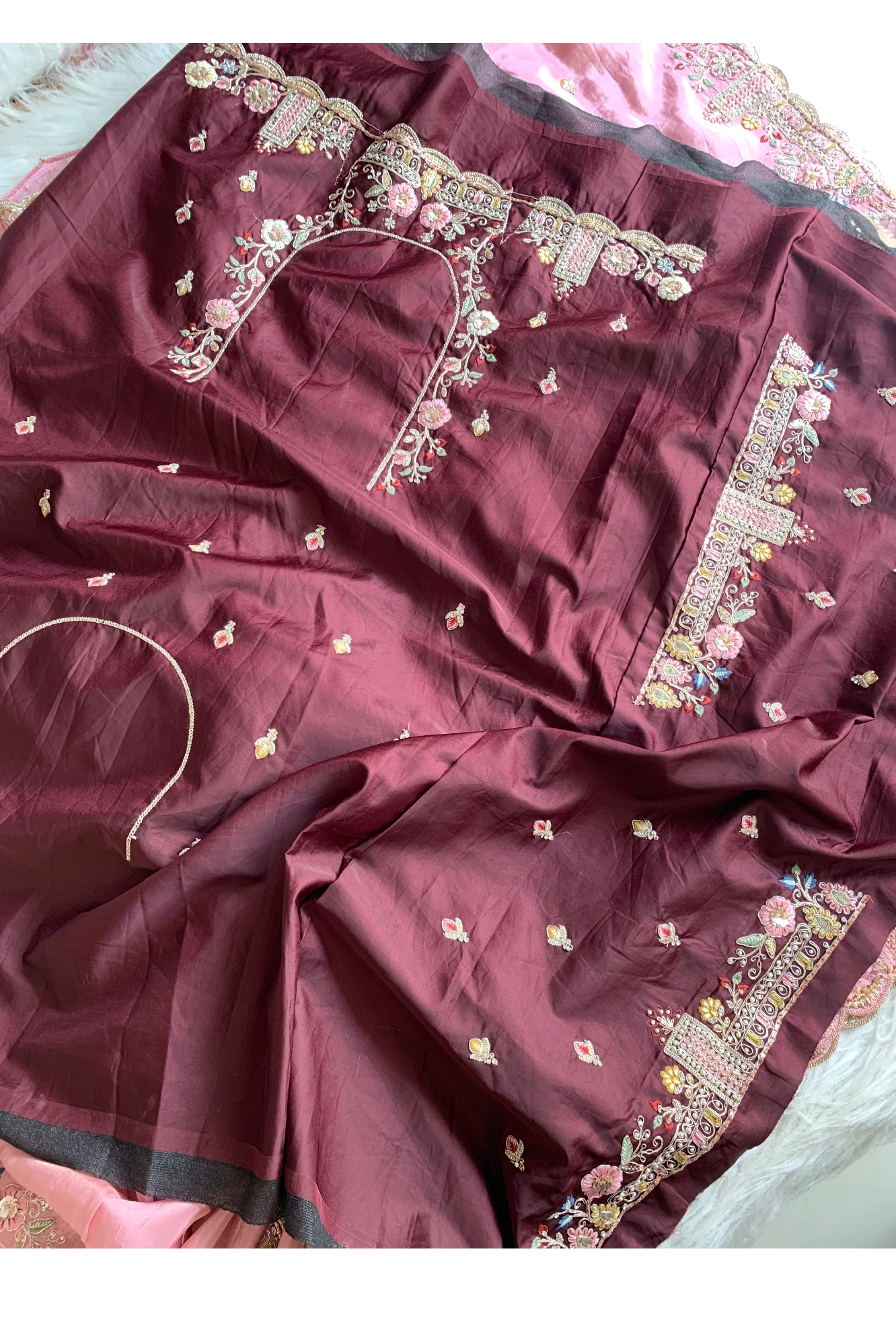 Pink Tissue sik Saree 5772 09