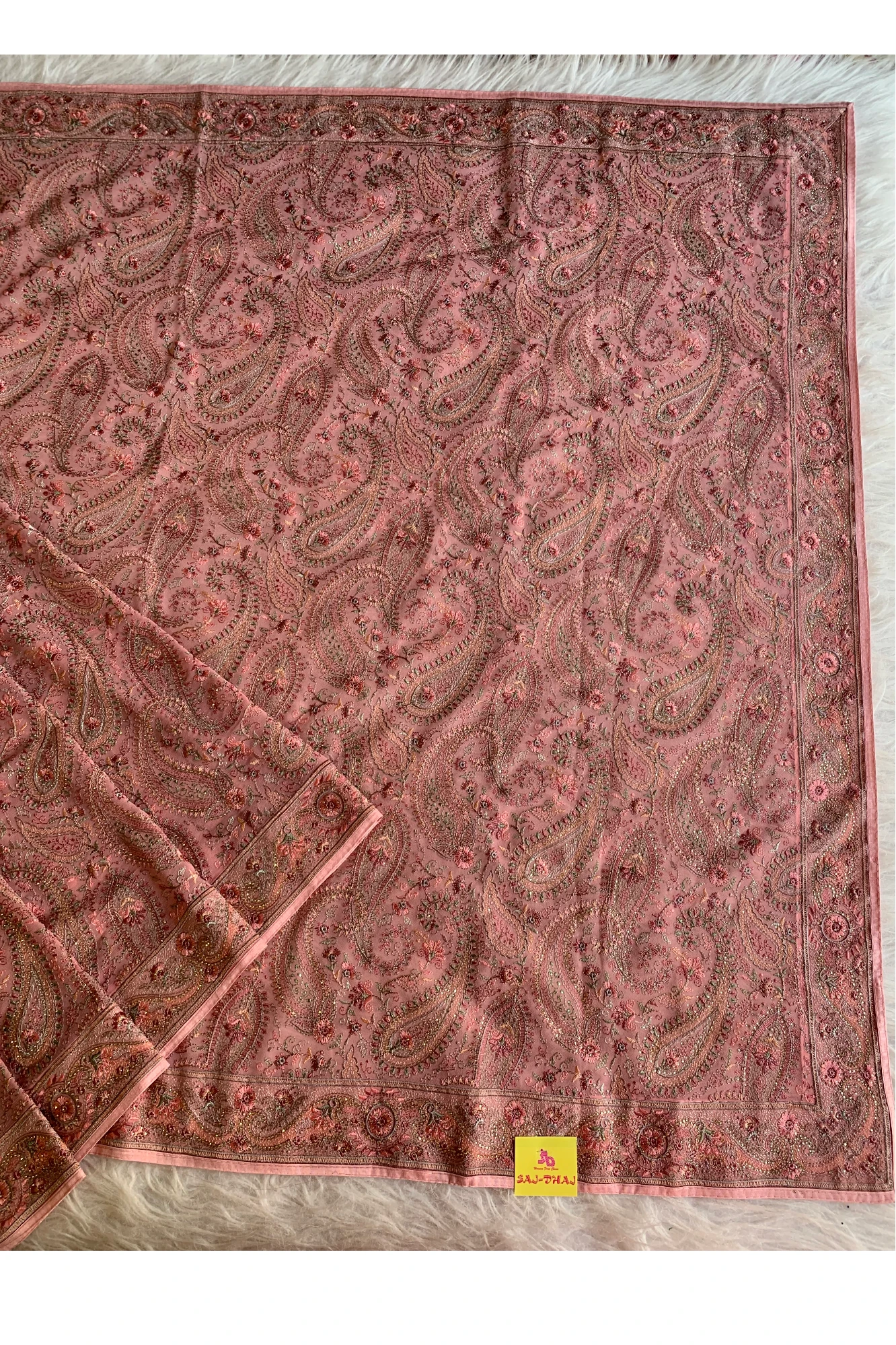 Pastel Pink Chikankari Saree 5758 03
