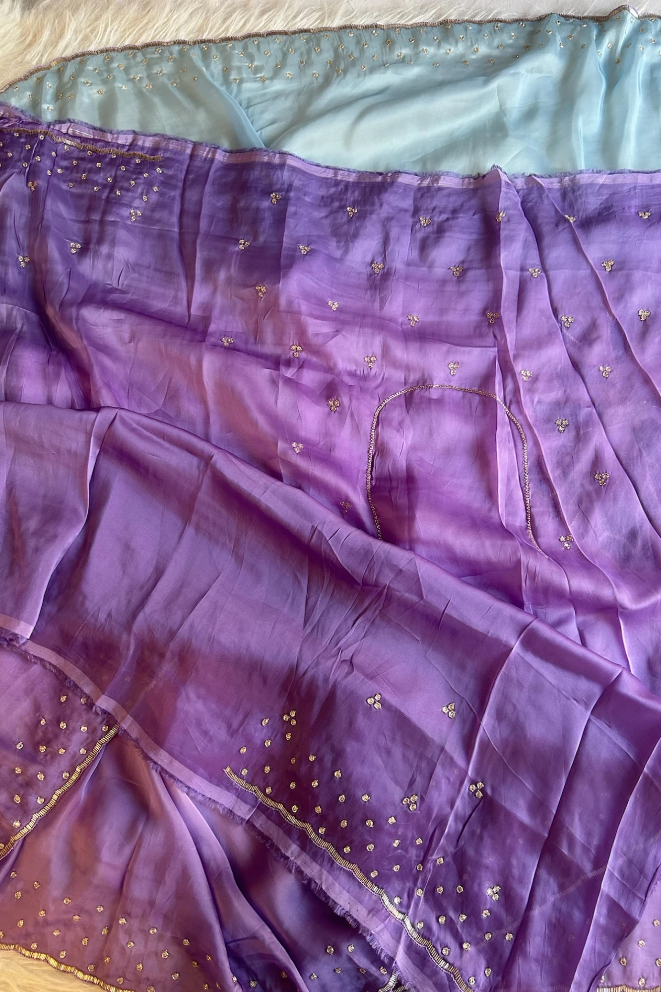 Three-Tone Ombre Habutai Silk Saree with Designer Pallu 5765 03