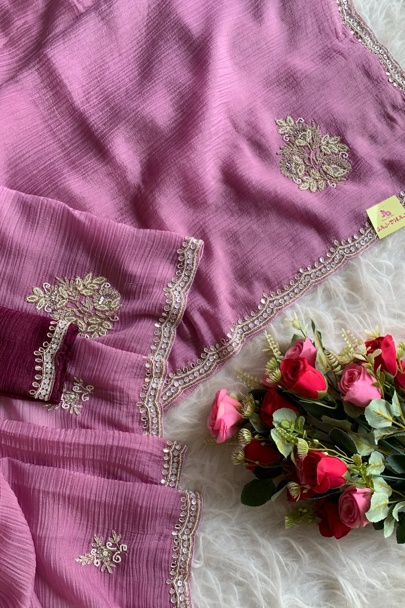 Lilac Crush Saree with Gota Work 5010 02