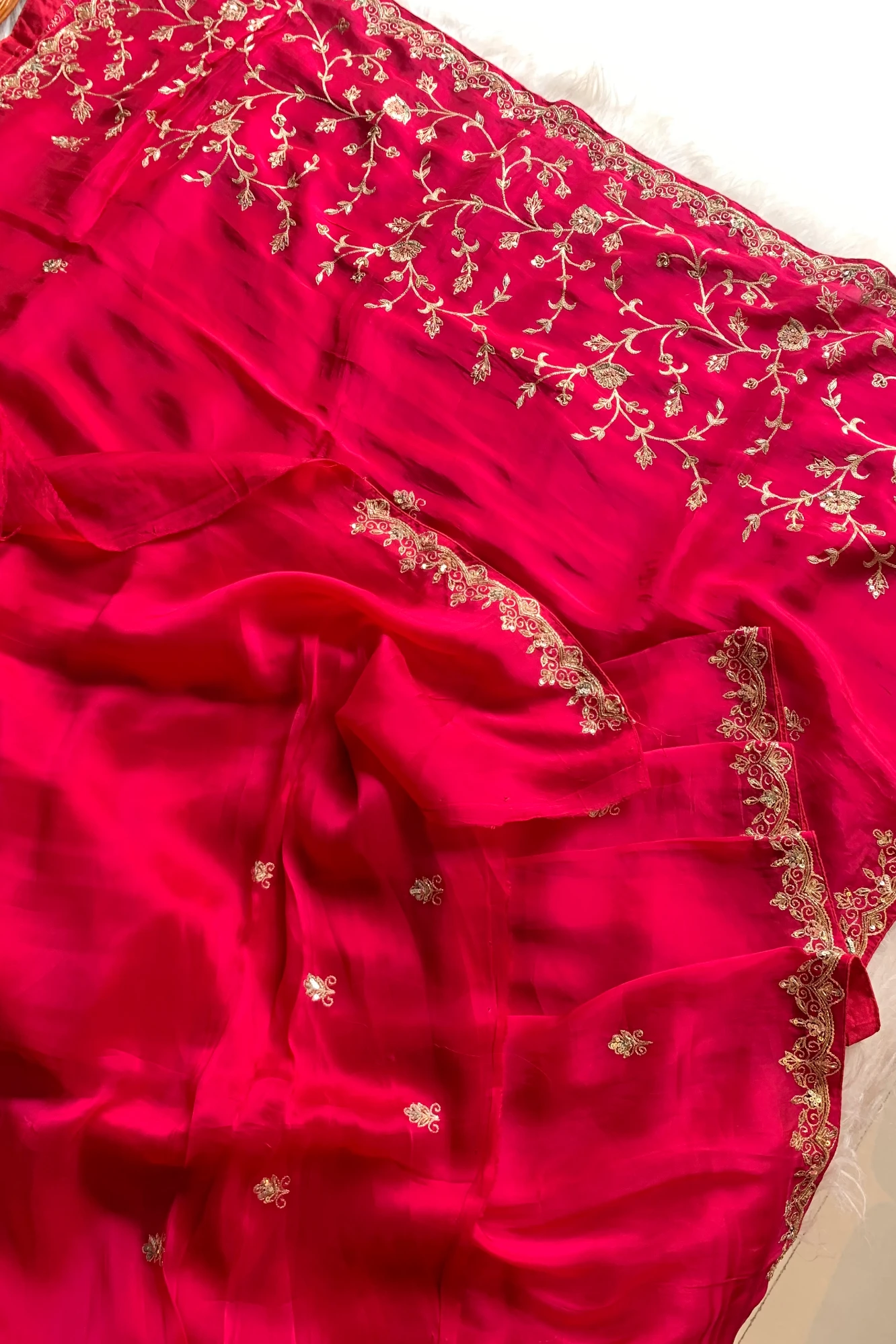 Rani Pink Habutai Silk Saree 5750 03
