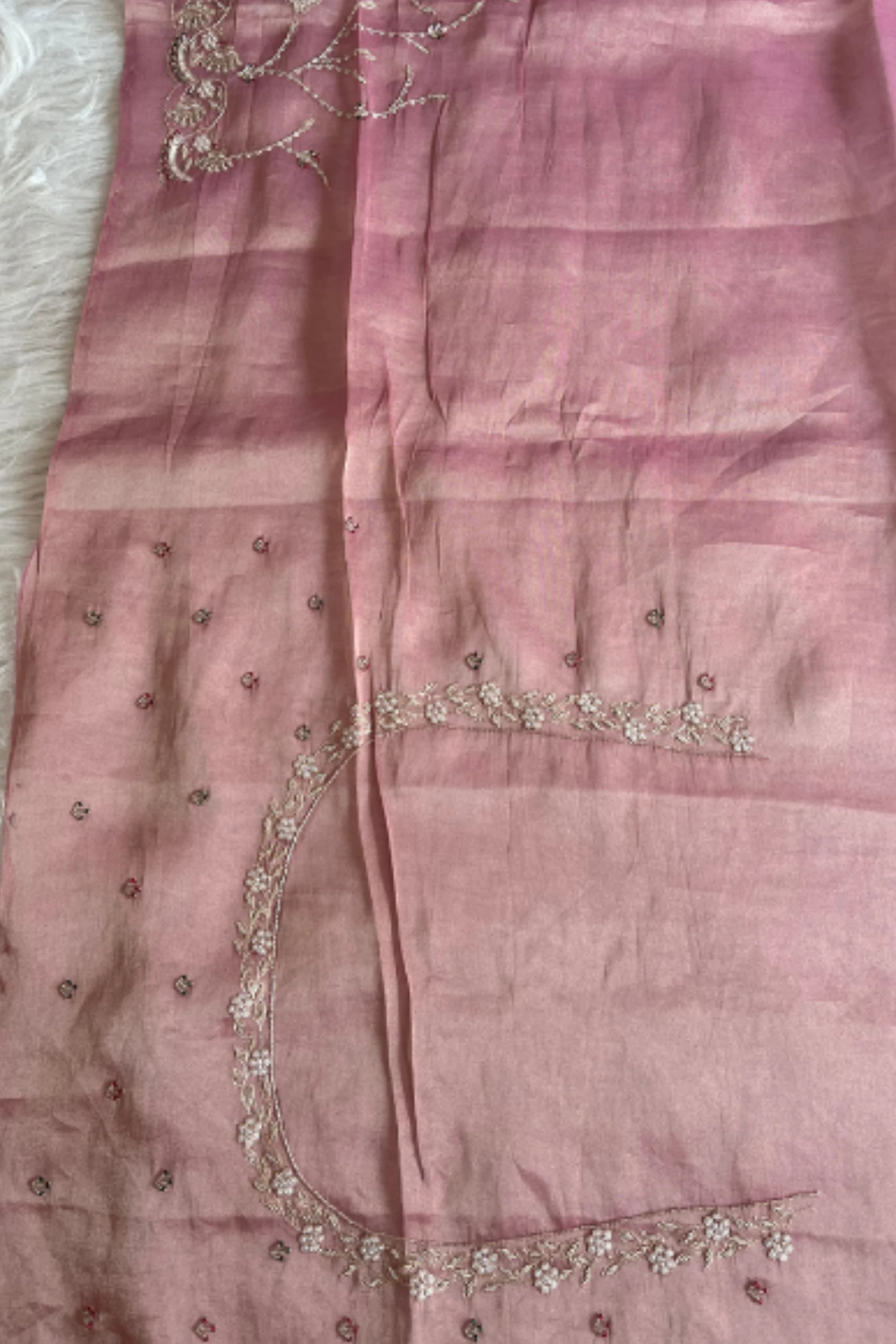 Onion Pink Zardosi Jaal Saree 5640 02