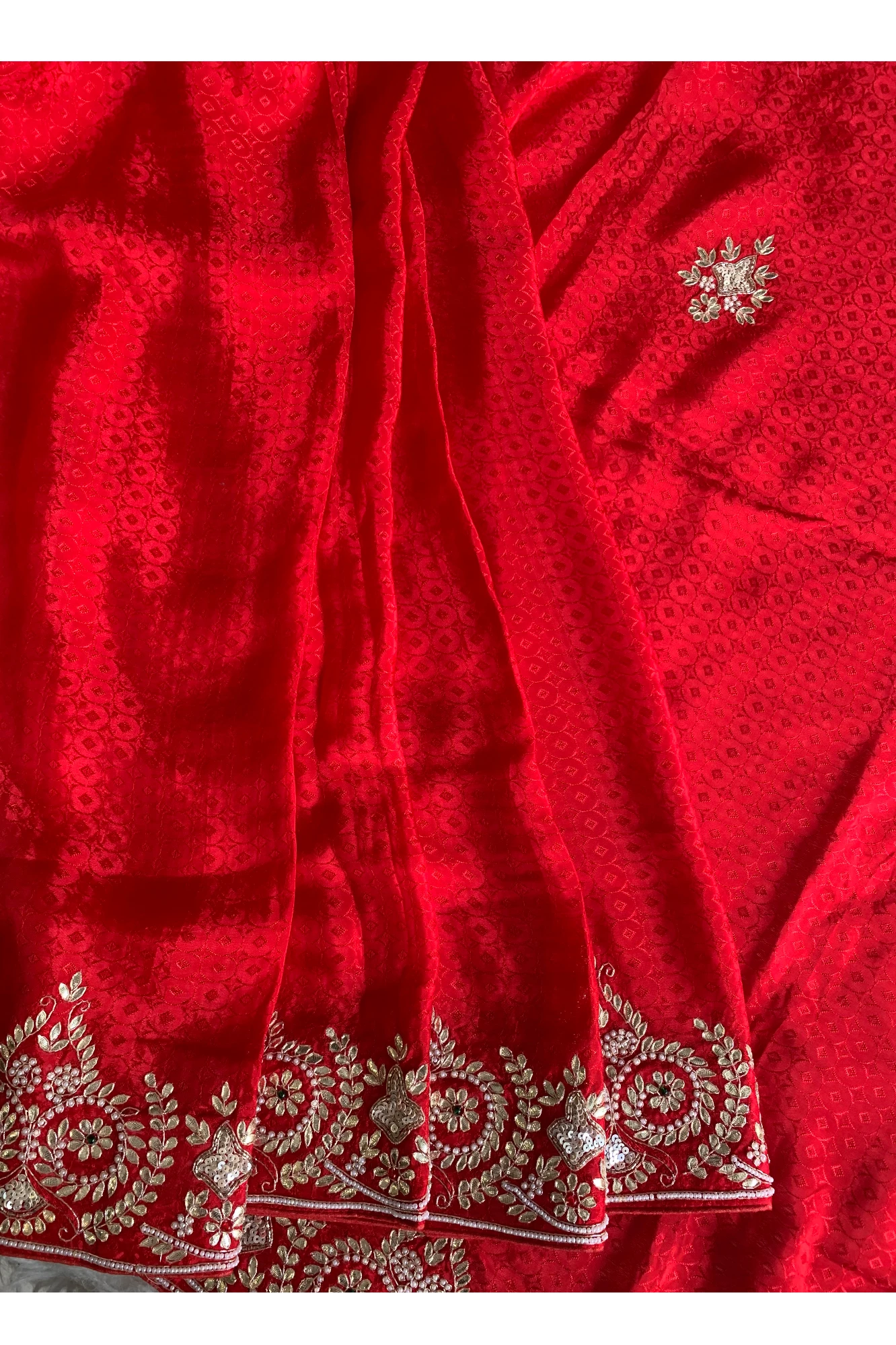 Red Russian Silk Saree 5673 11