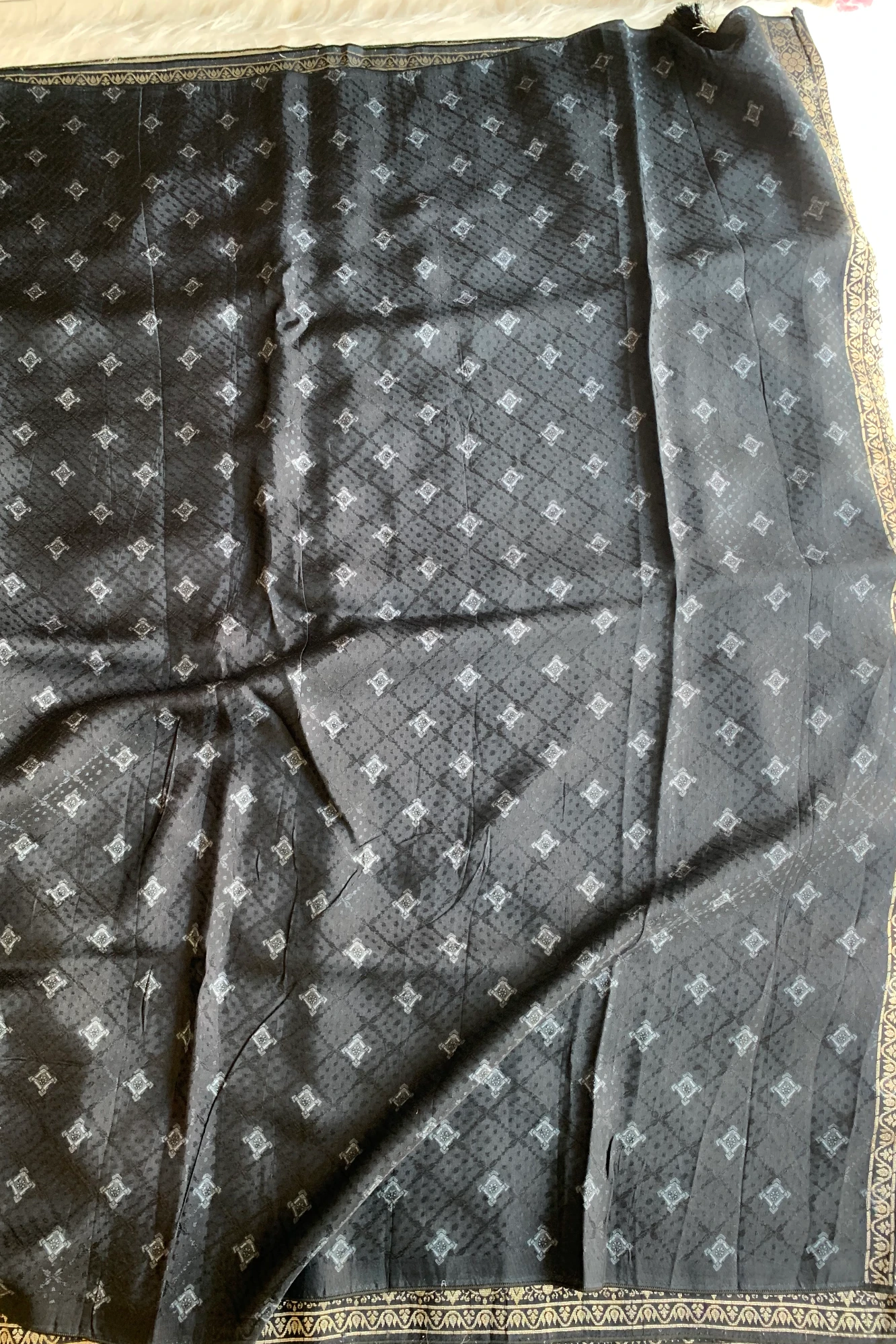 Blue & Black Floral Banarasi Saree 5221 01