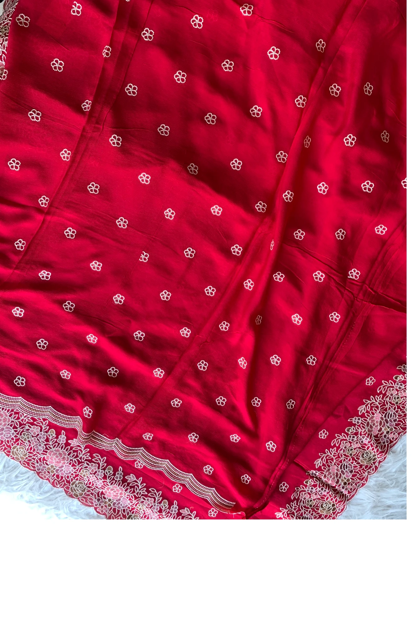 Red Chinnon Georgette Saree 5529 11