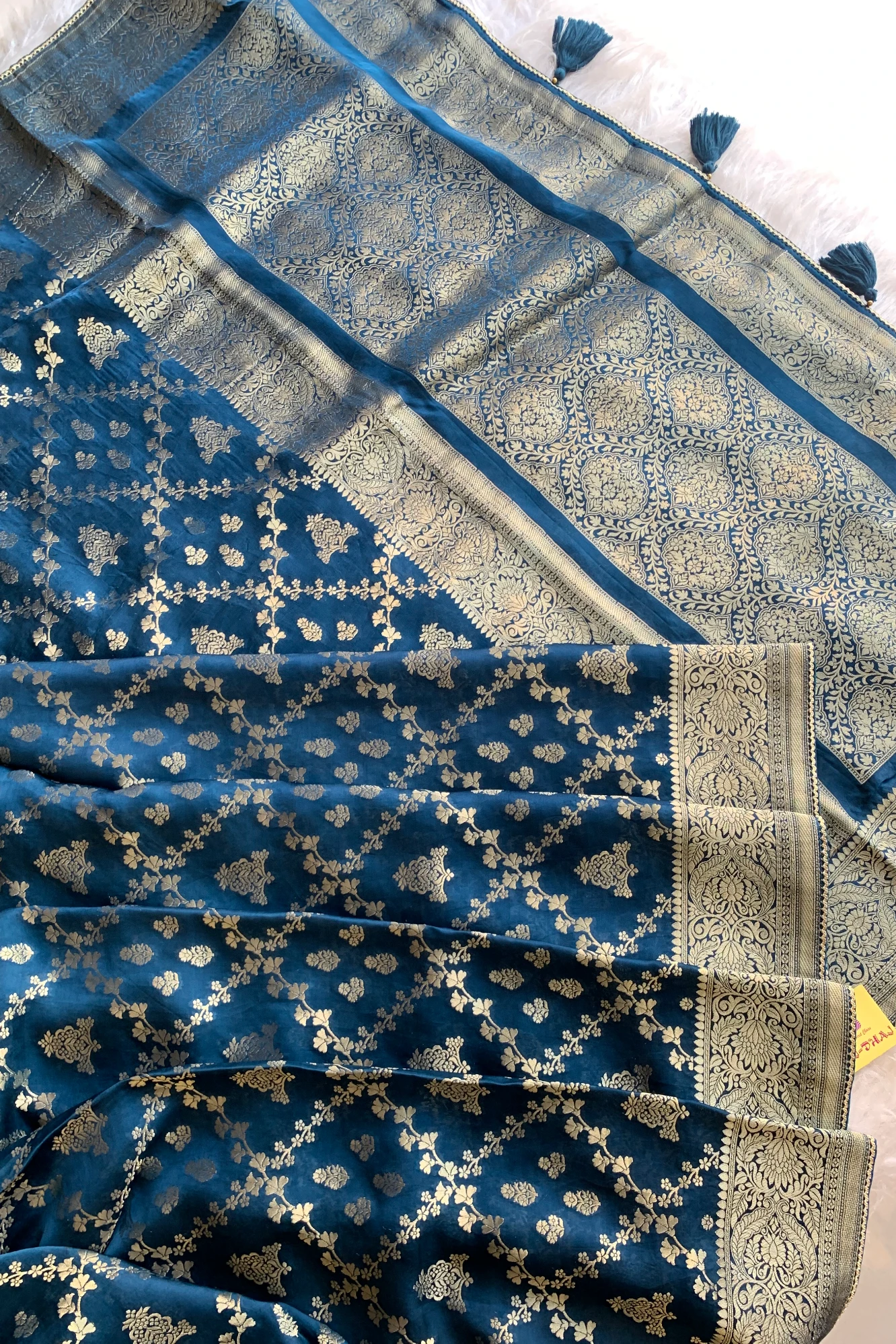 Peacock Blue Kanchi Banarasi Saree 5176 08