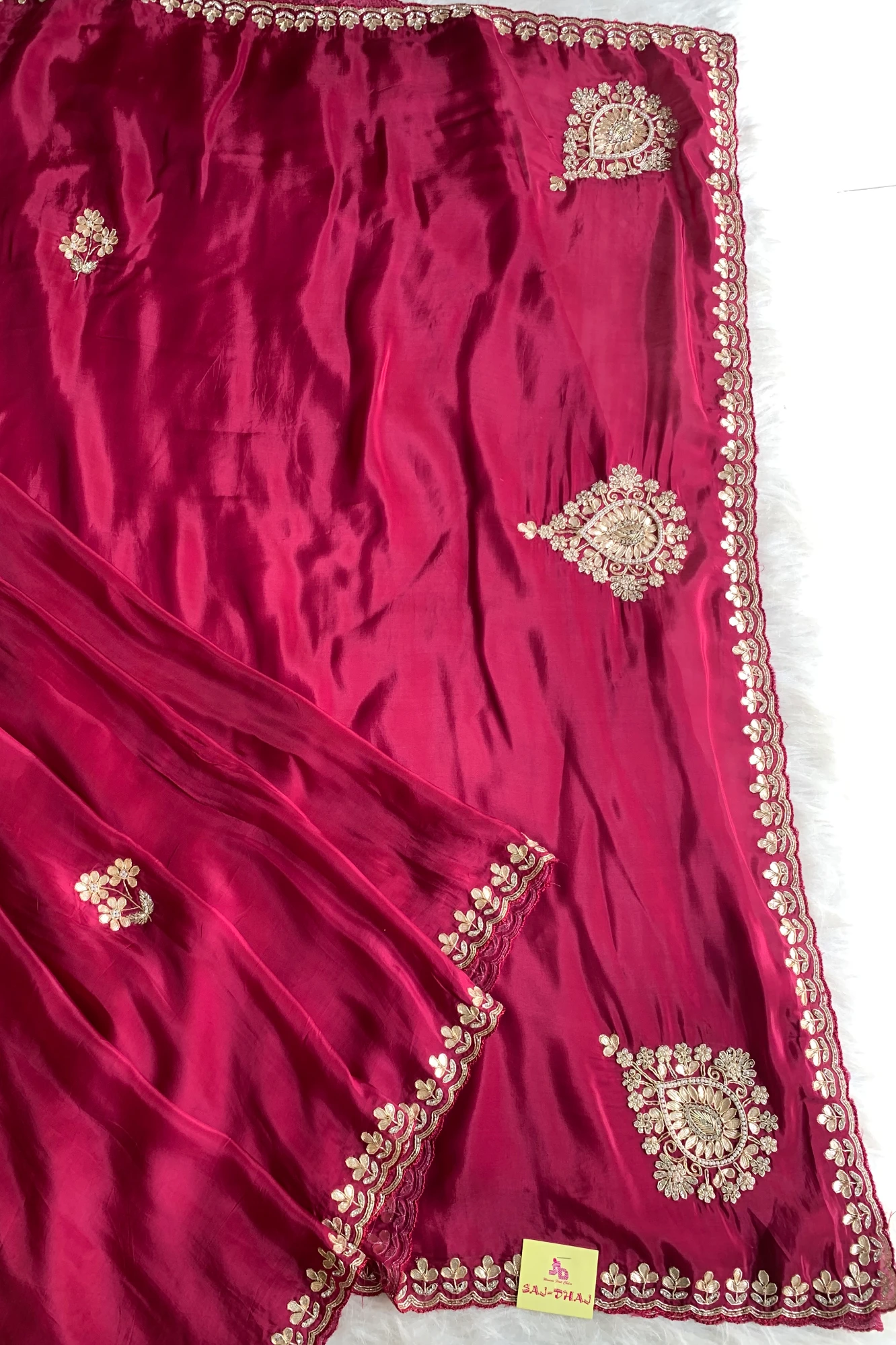 Rani Pink Habutai Silk Saree 5676 15