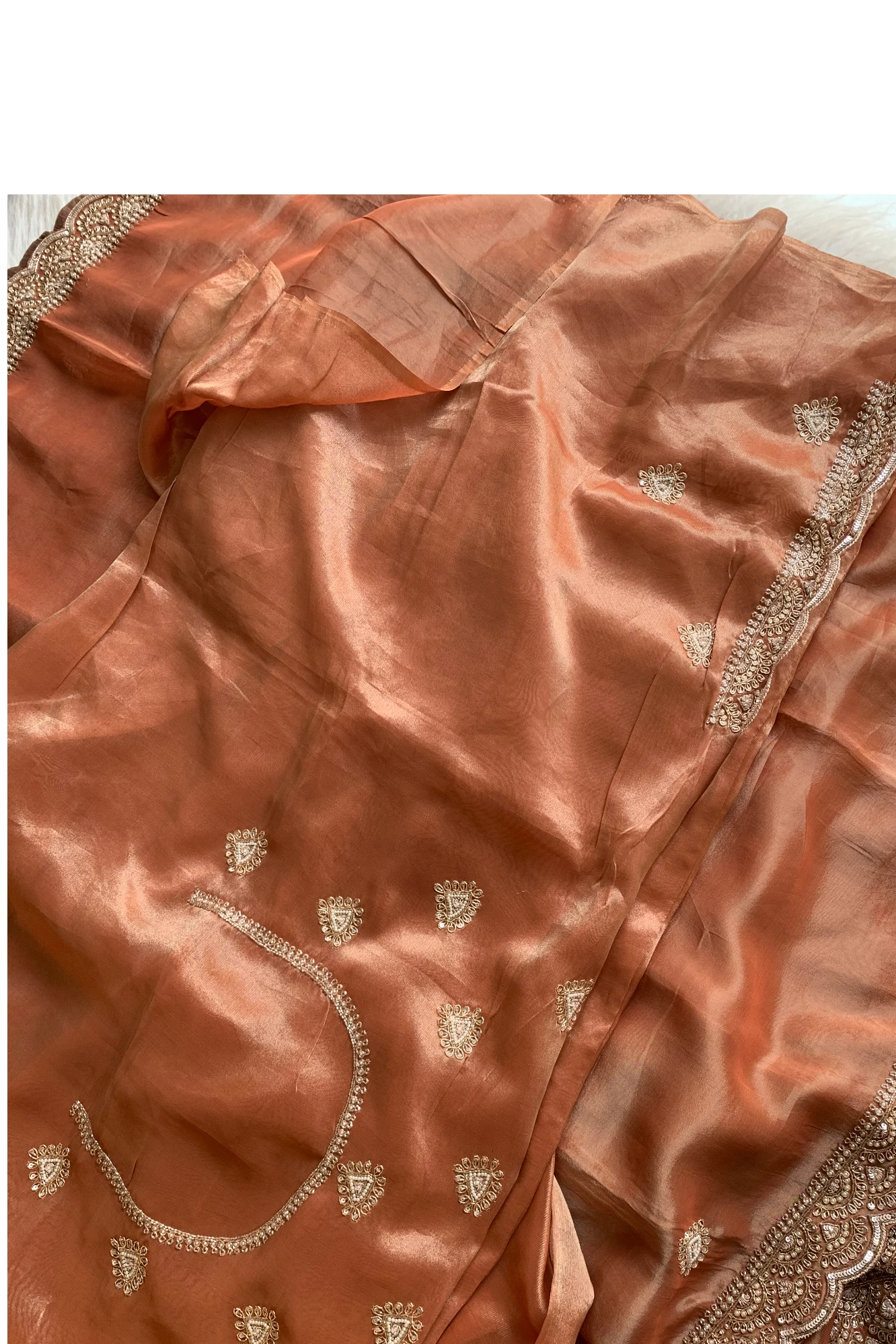 Rust Orange Tissue Silk Saree 5792 02