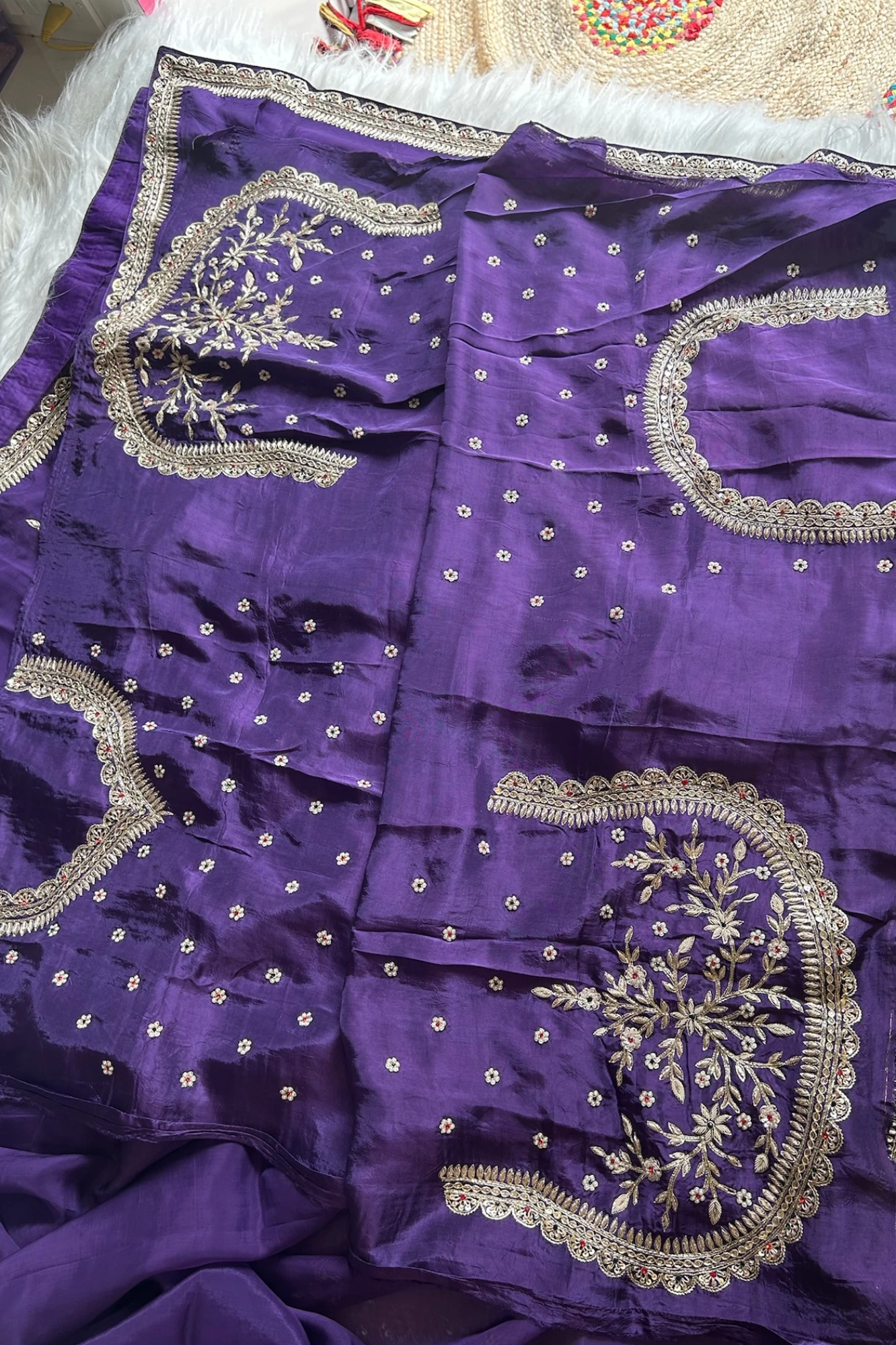 Jayanti Reddy Purple Russian Silk Saree 5650 15