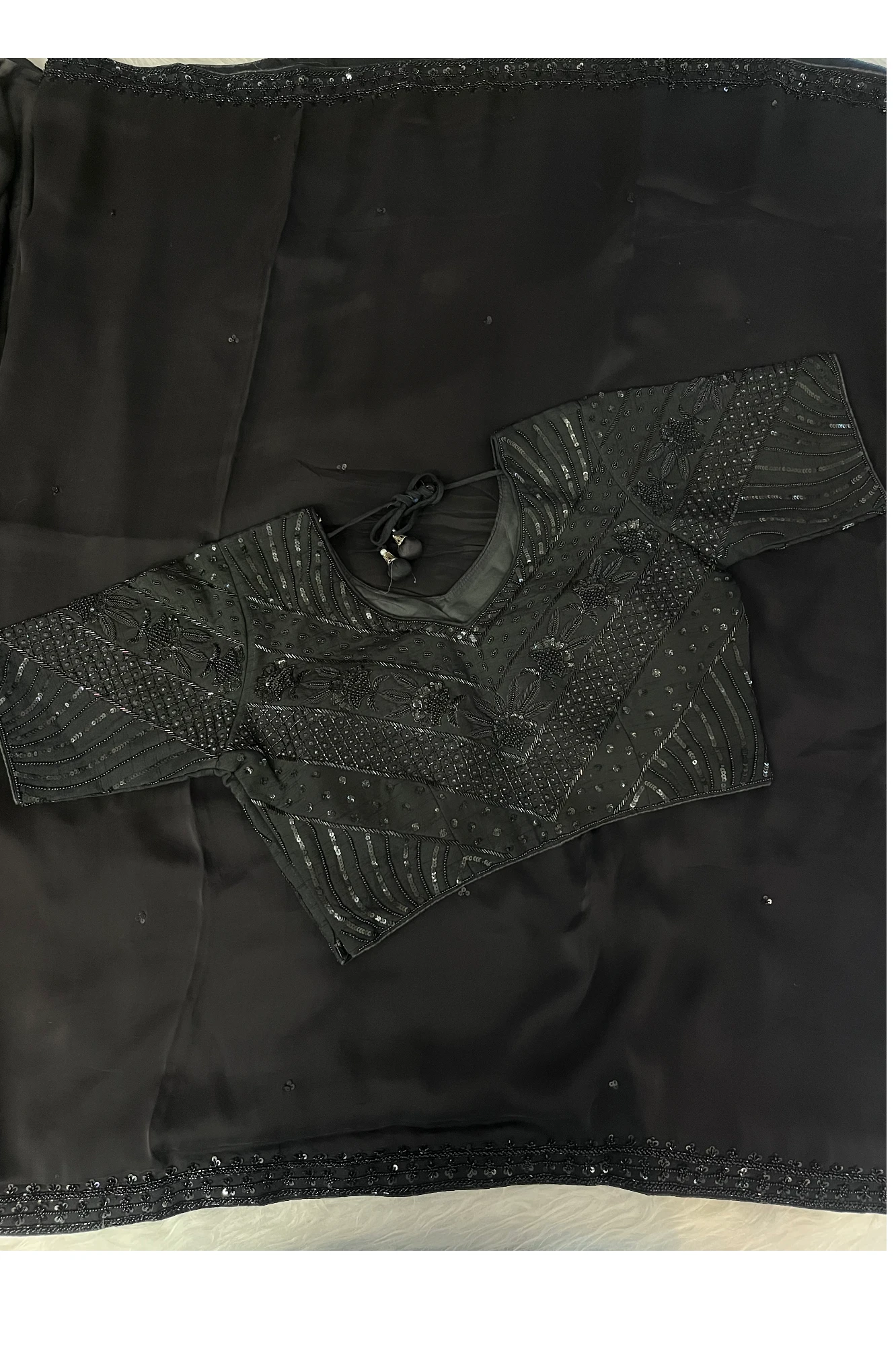 Black Soft Tissue Saree 5164 03