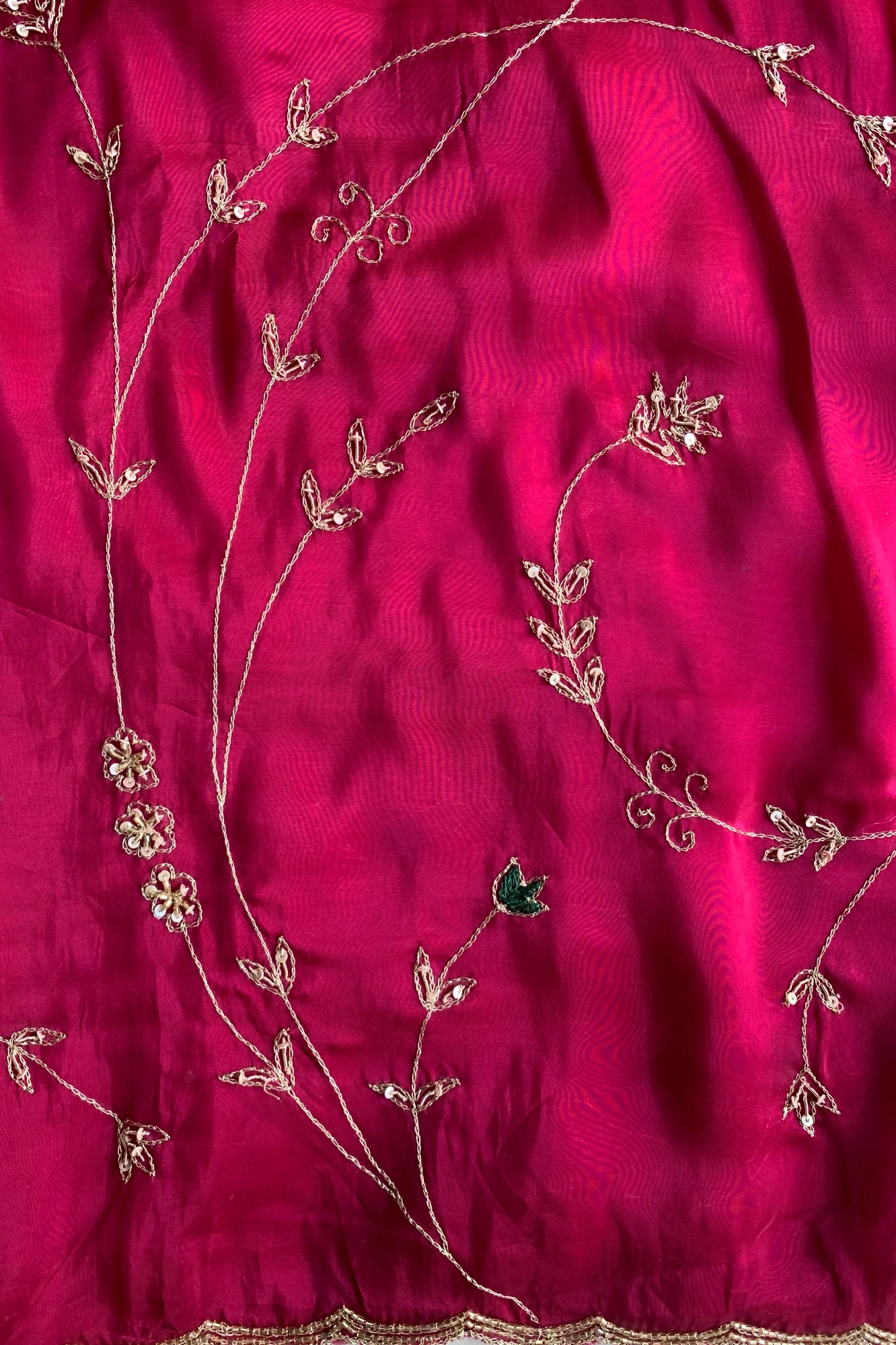 Rani Pink Habutai Silk Saree 5765 02
