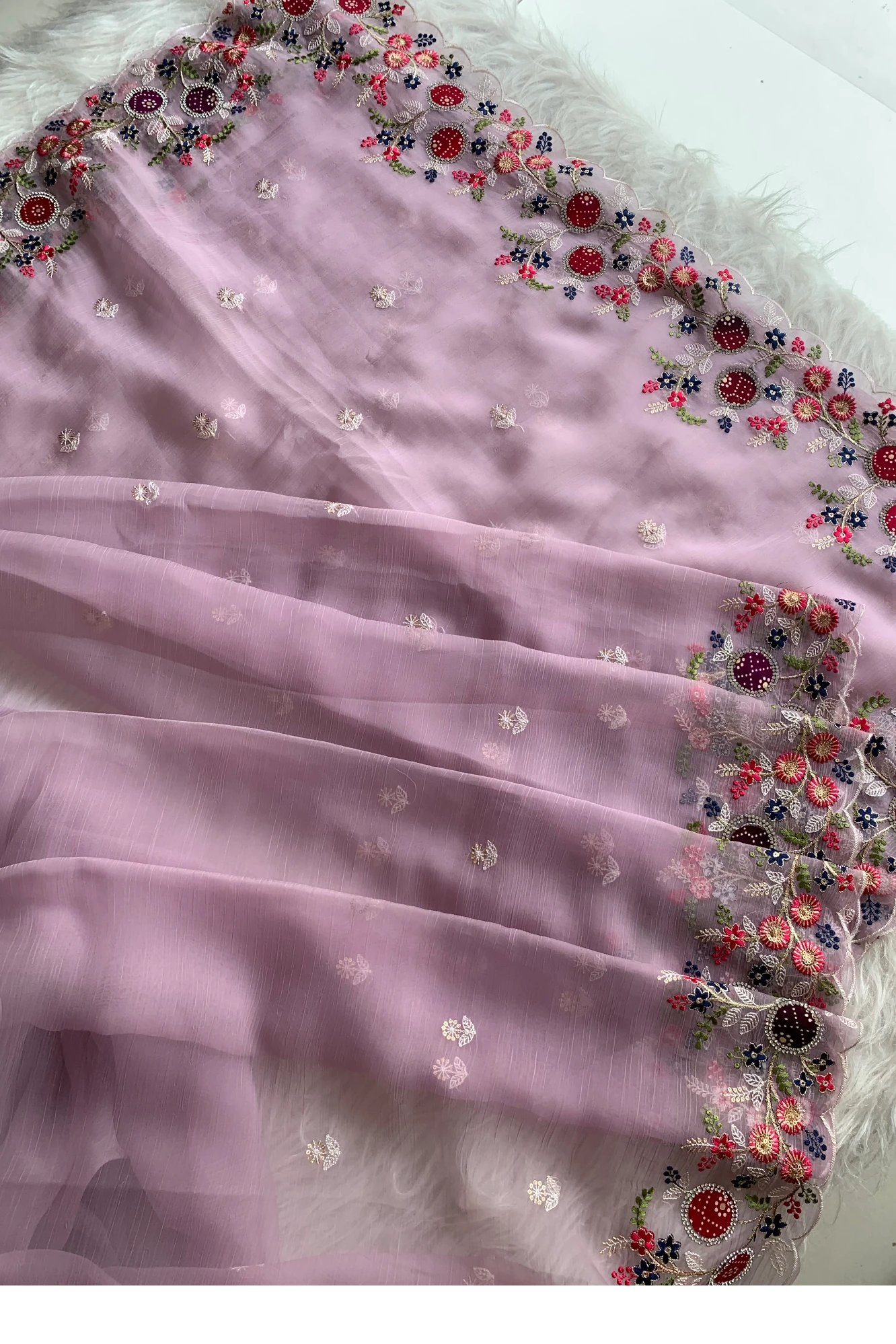 Light Purple Chinnon Saree 5786 14