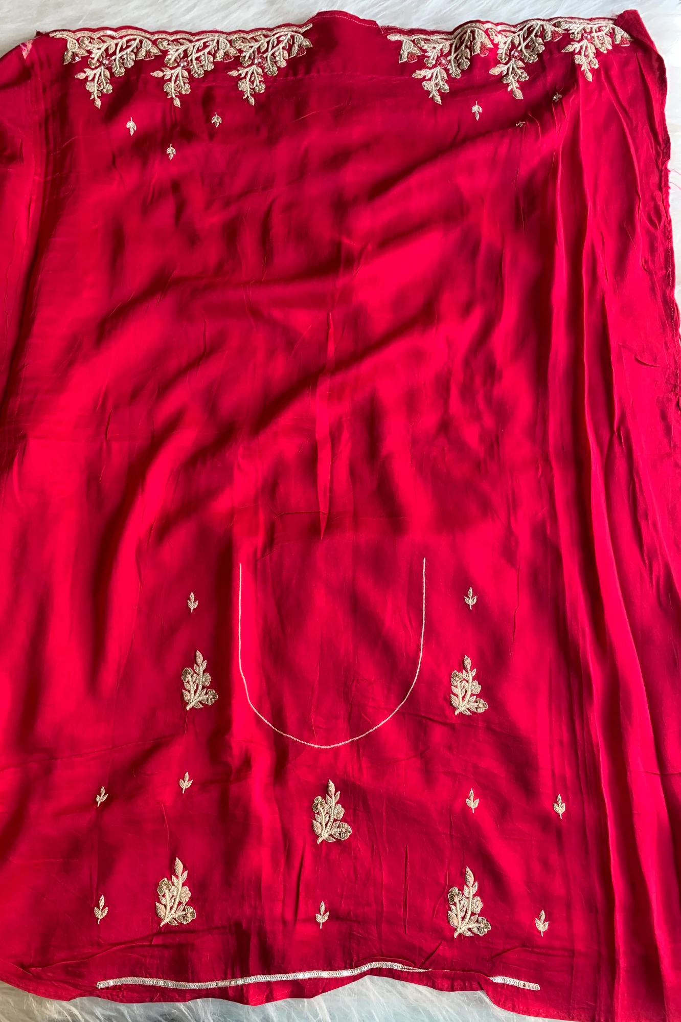 Pink Habutai Silk Saree 5639 04