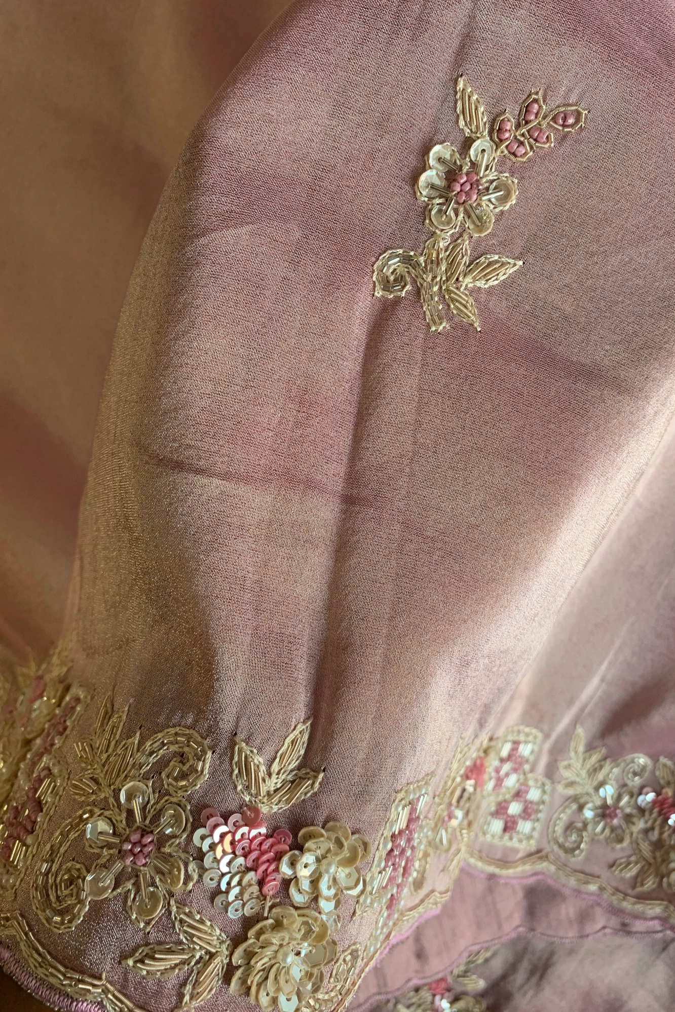 Peach Aari Thari Tissue Saree 5760 01