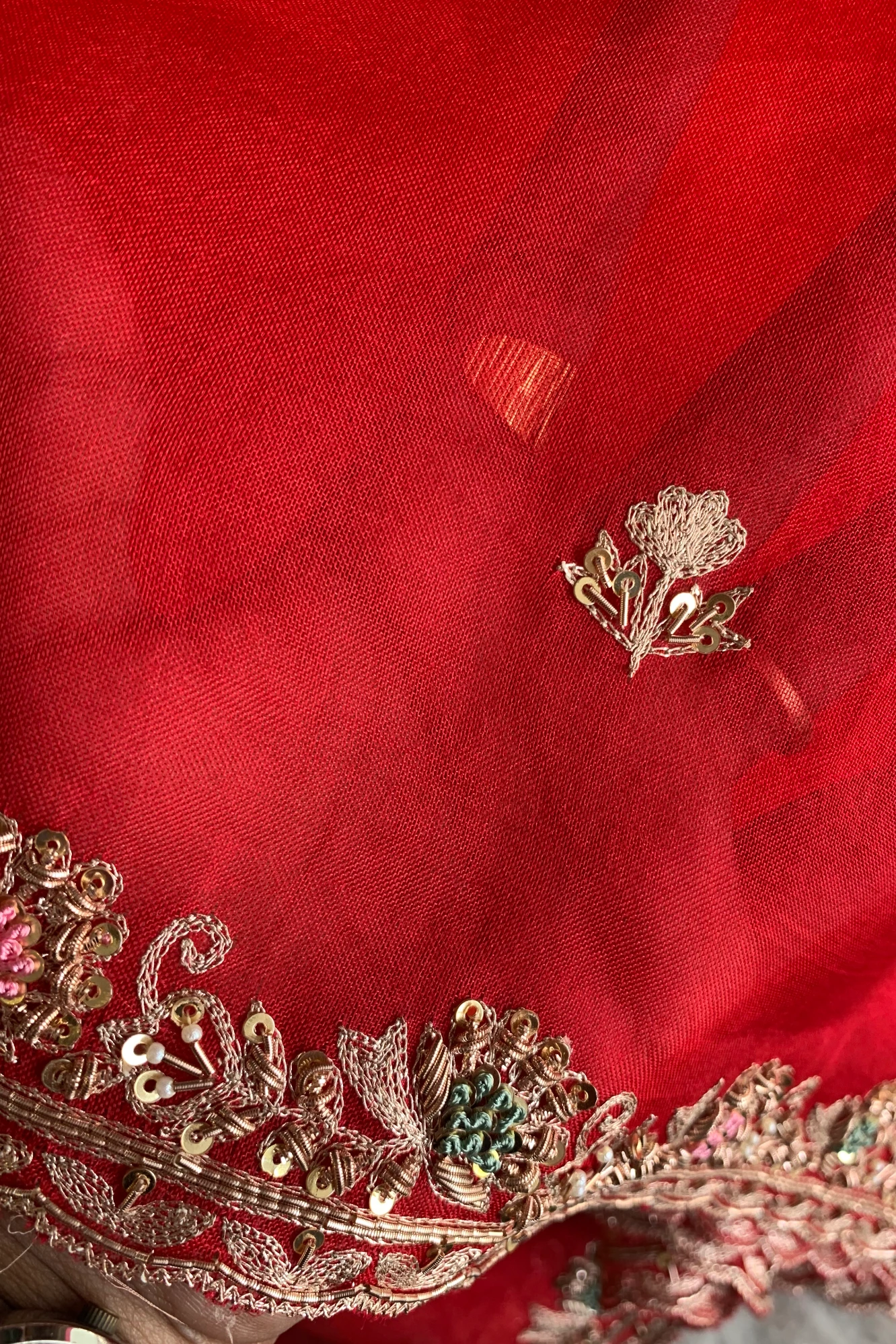 Red Organza Saree 5750 11
