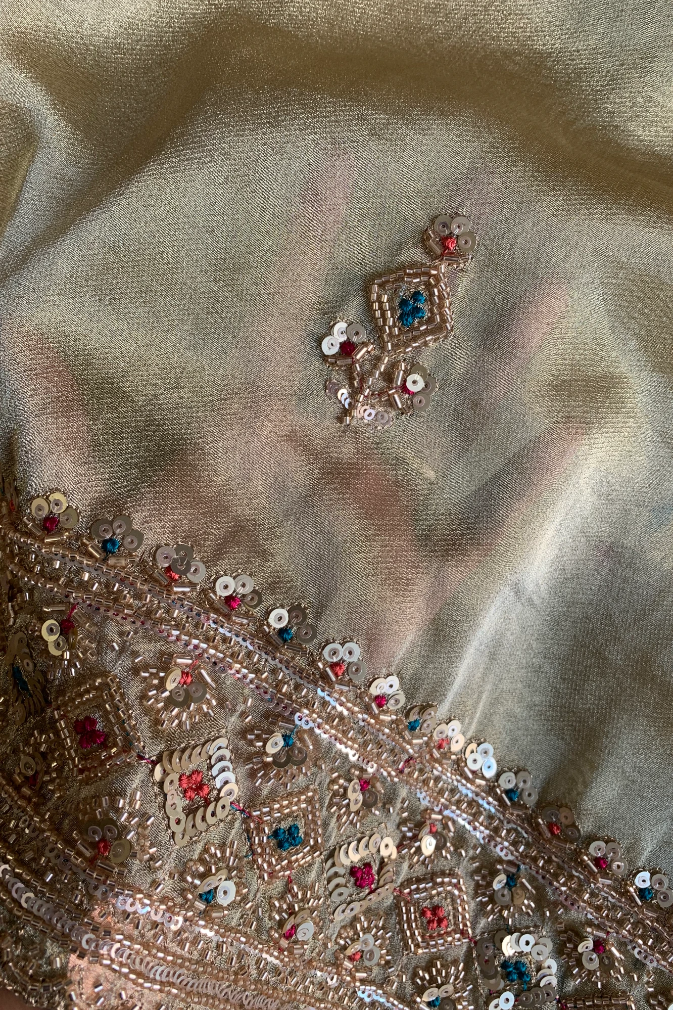 Beige Tissue Saree 5748 02