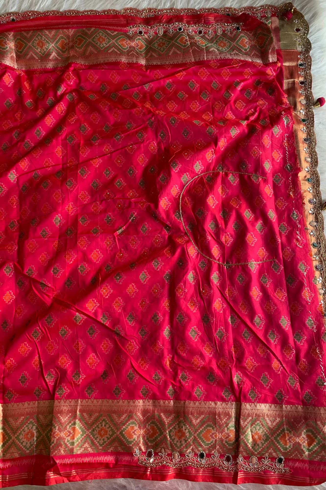 Pink Patola Jewel Work Banarasi Saree 5862 02