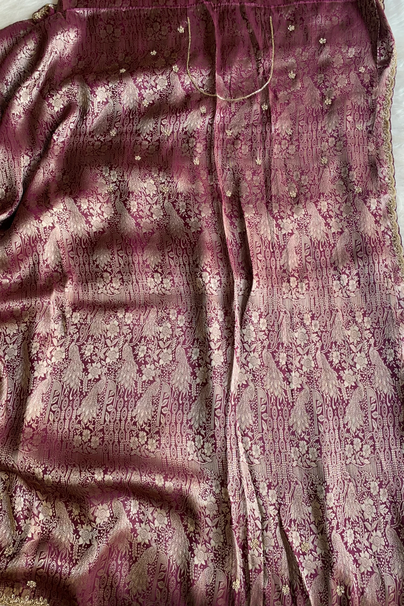 Blush Pink & Dark Pink Kanchipuram Silk Saree 5751 04