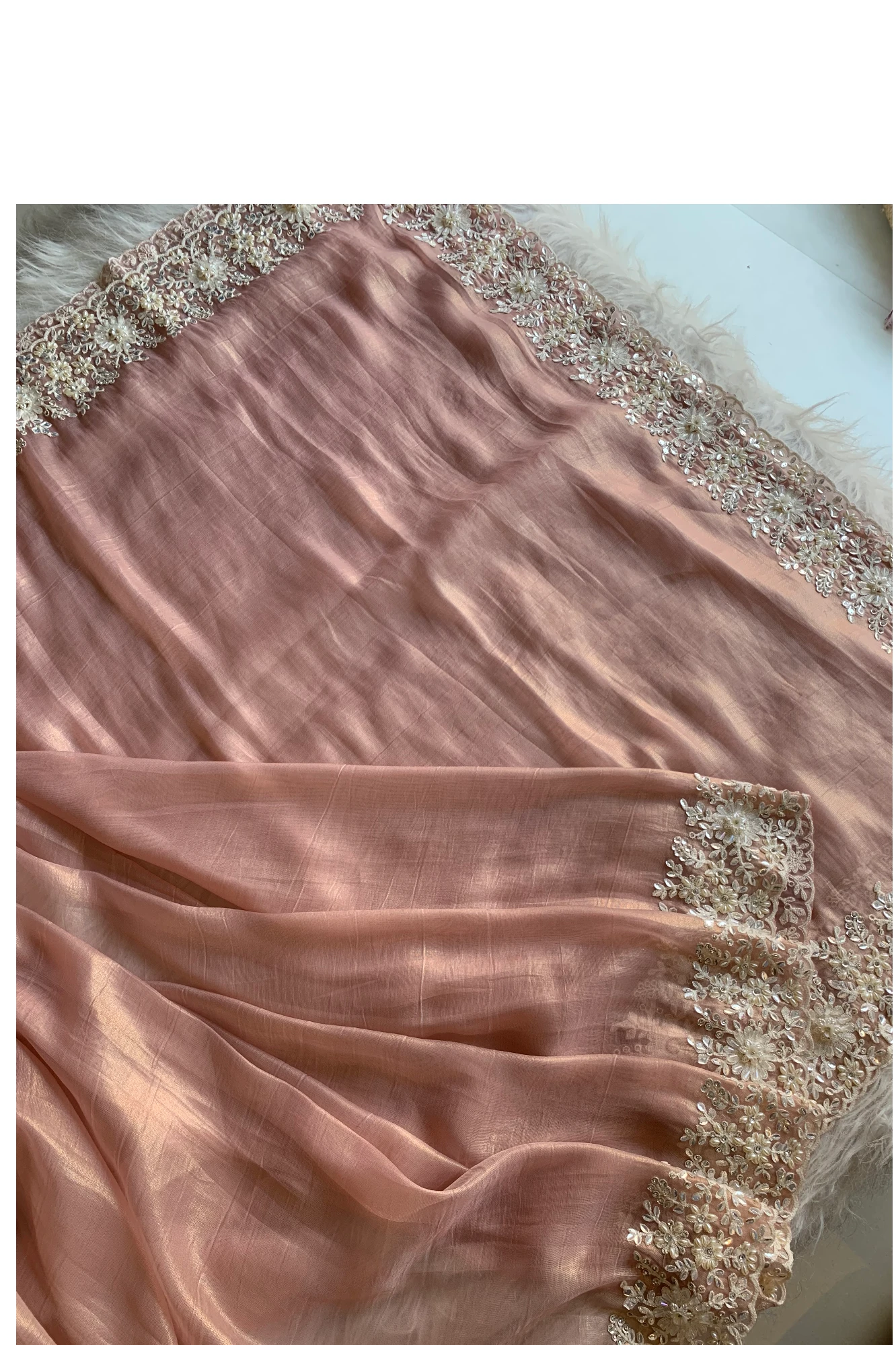 Peach Ryana Organza Saree 5801 05