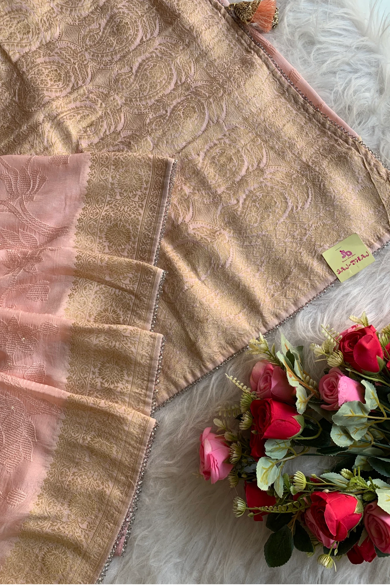 Peach Russian Silk Saree 4669 07
