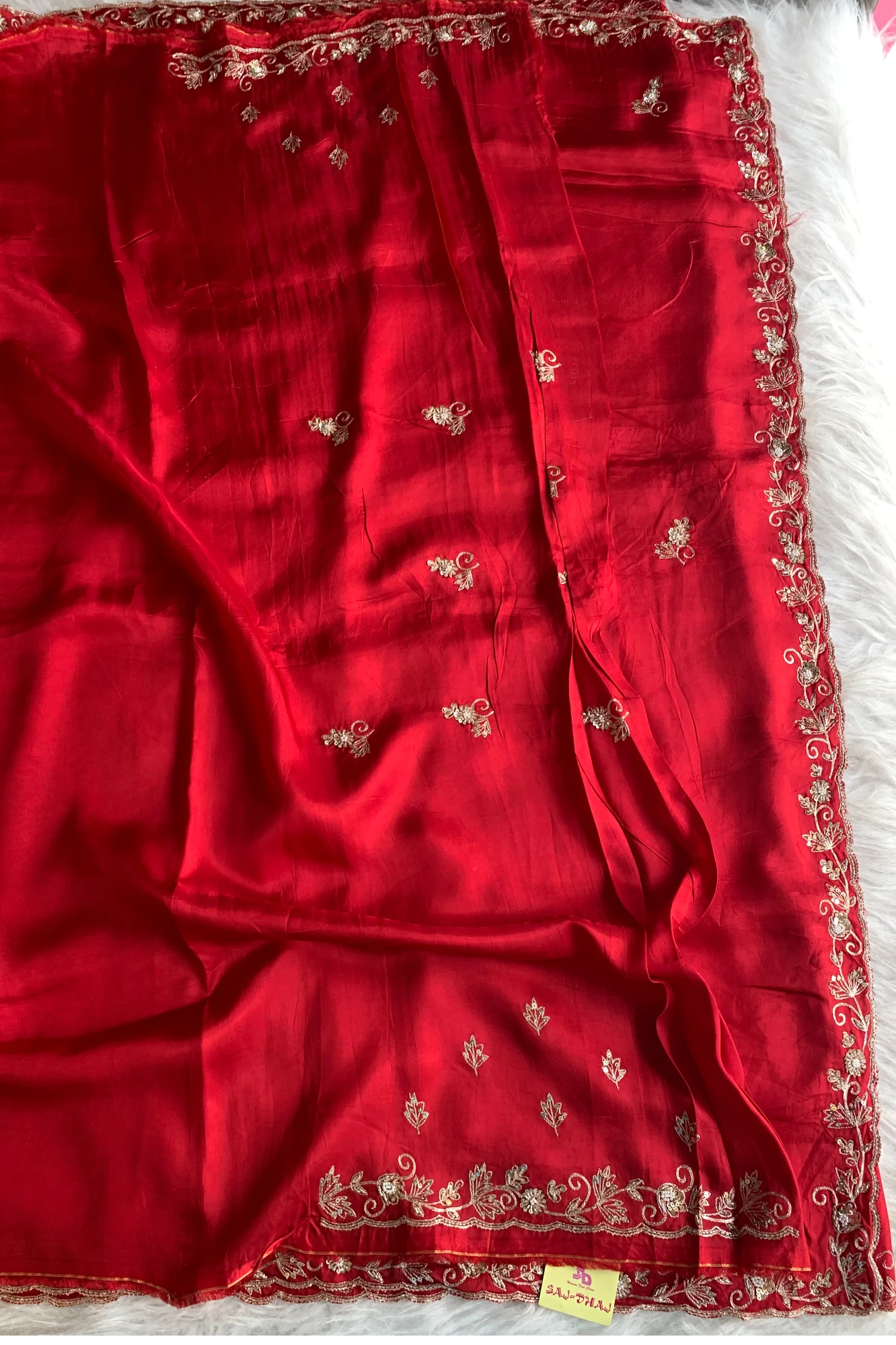Red Russian Silk Saree 5660 03