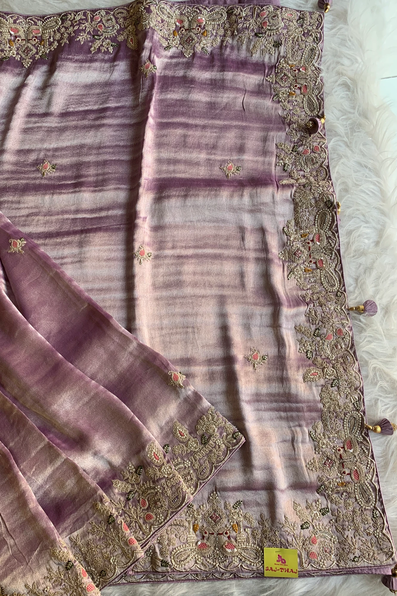 Lilac Kanchipuram Tissue Saree 5719 02