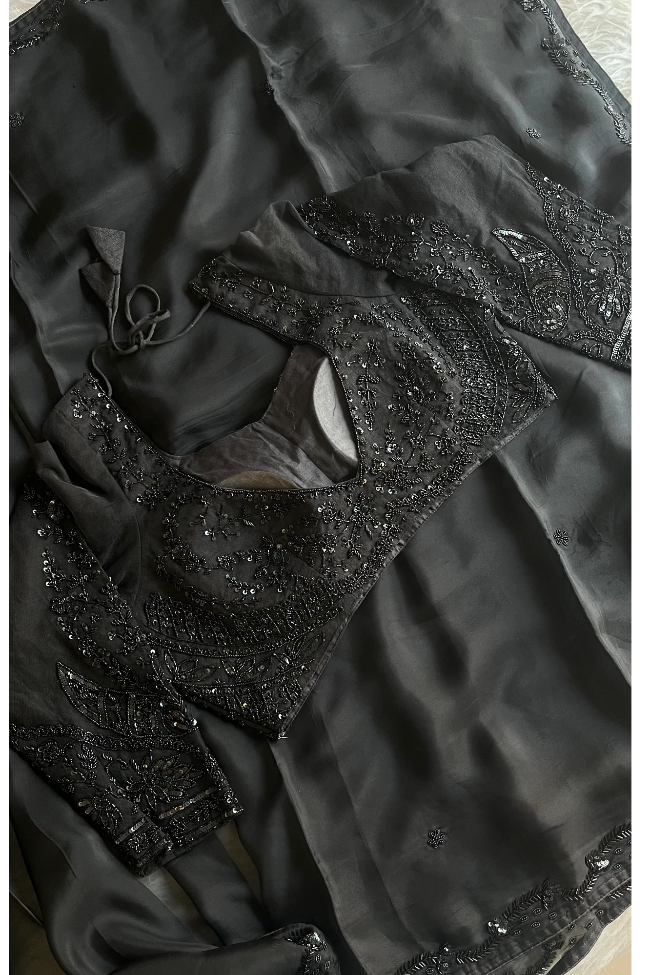 Black Soft Tissue Saree 4944 01