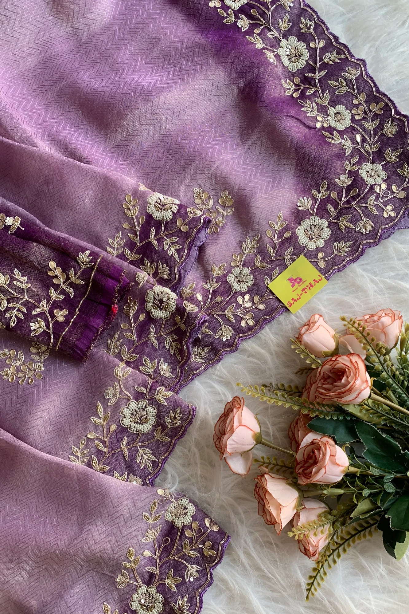 Lilac Shaded Kanchipuram Silk Saree 5675 03