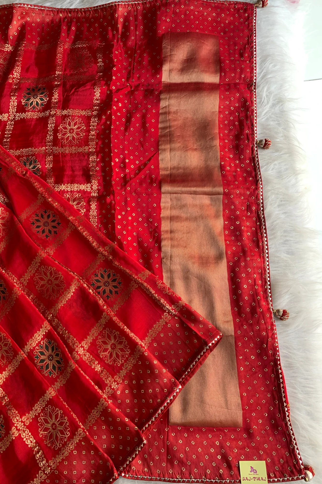 Red Ghati Banarasi Saree 5763 10