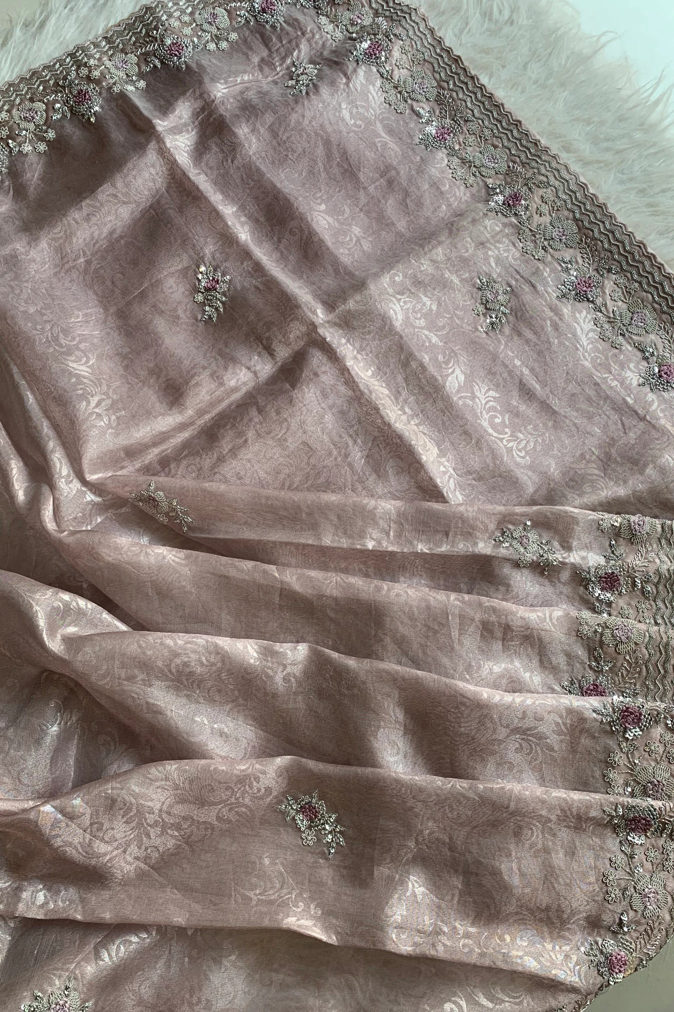 Beige Jagat Silk Saree 5216 04