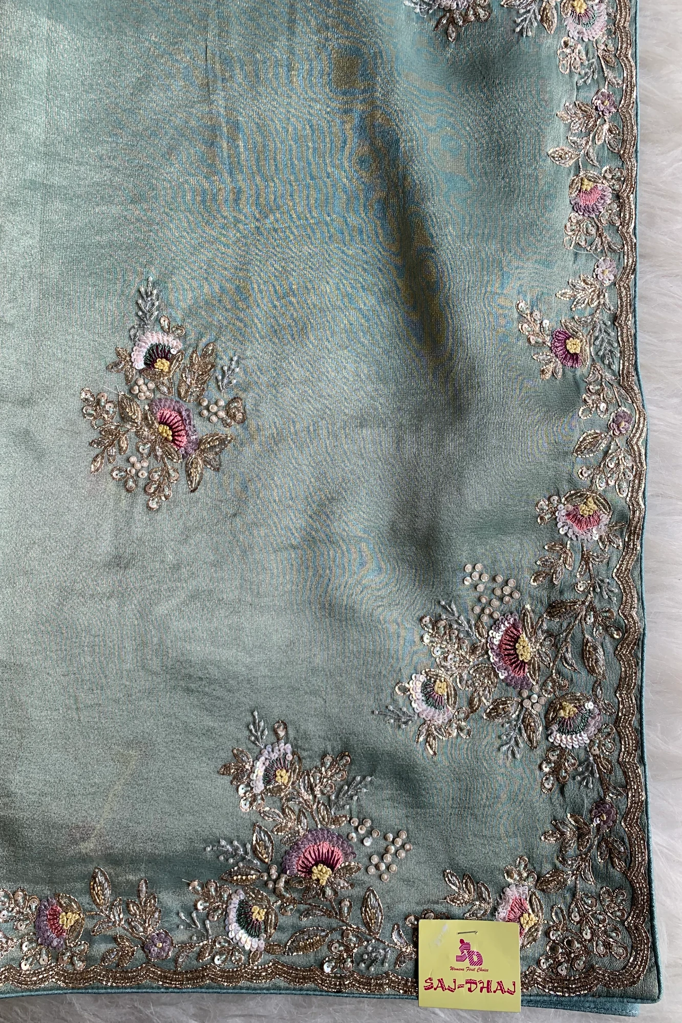 Mint Green Tissue Saree 5360 10