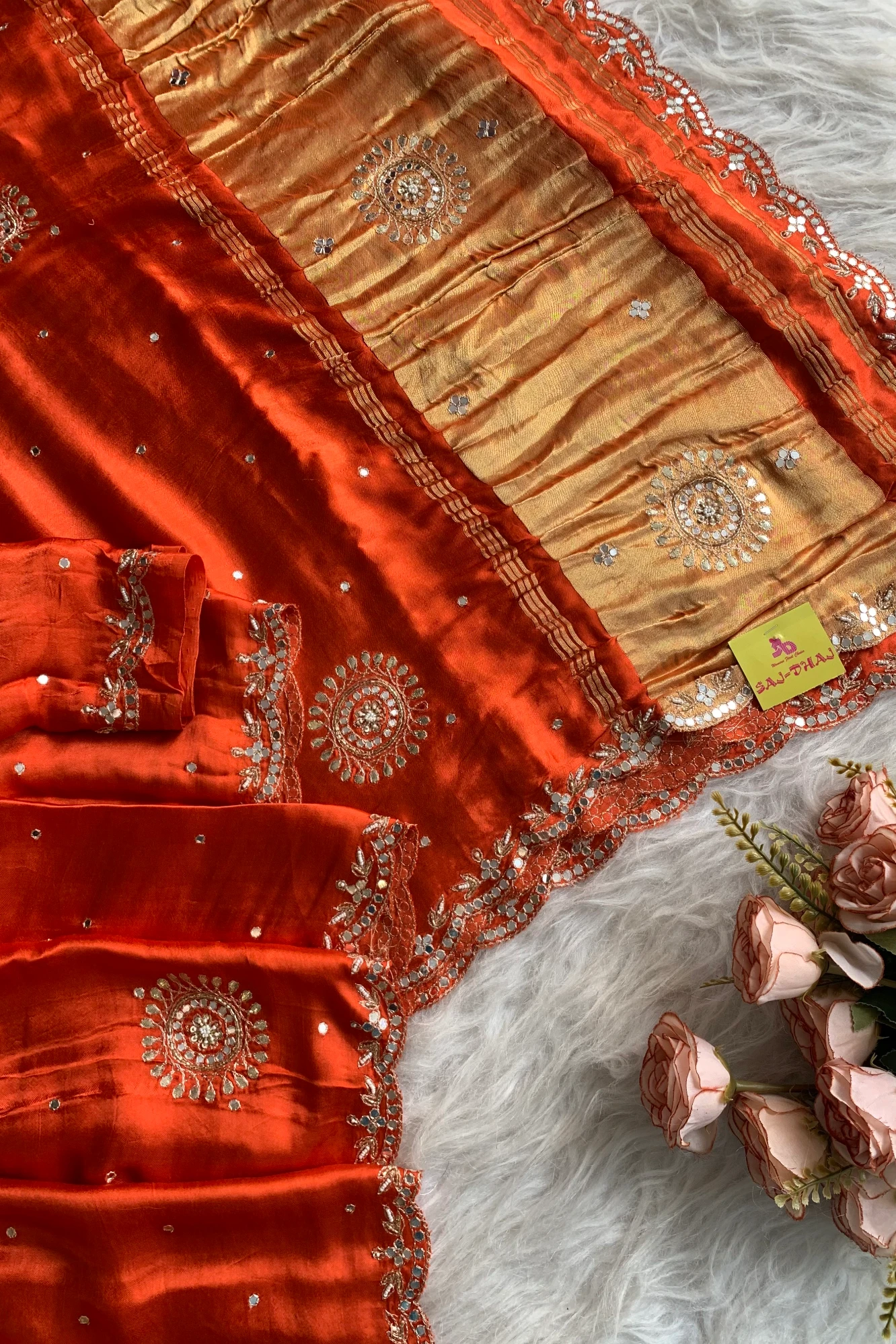Orange Gajji Silk Saree 5755 10
