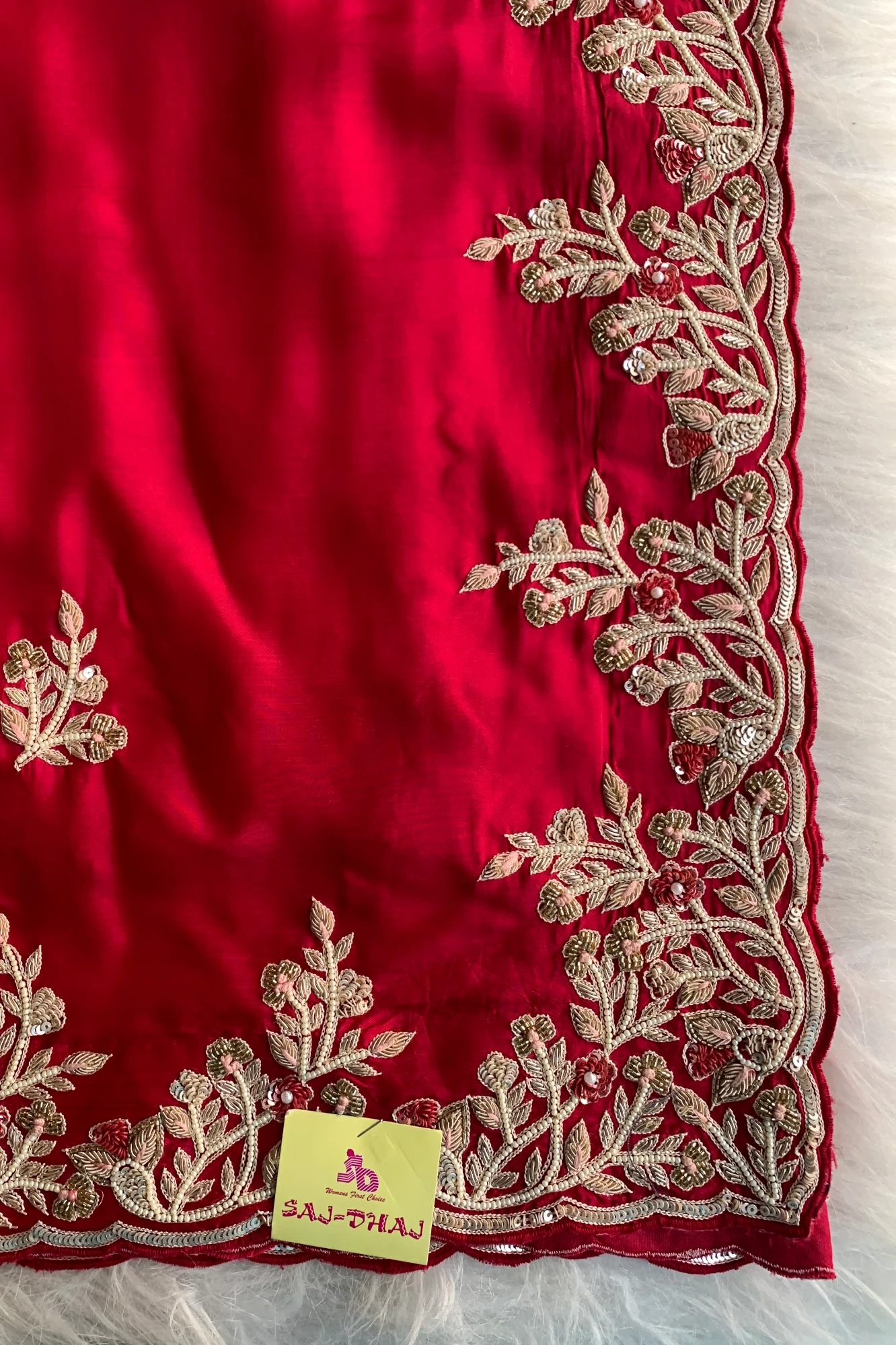 Pink Habutai Silk Saree 5639 04