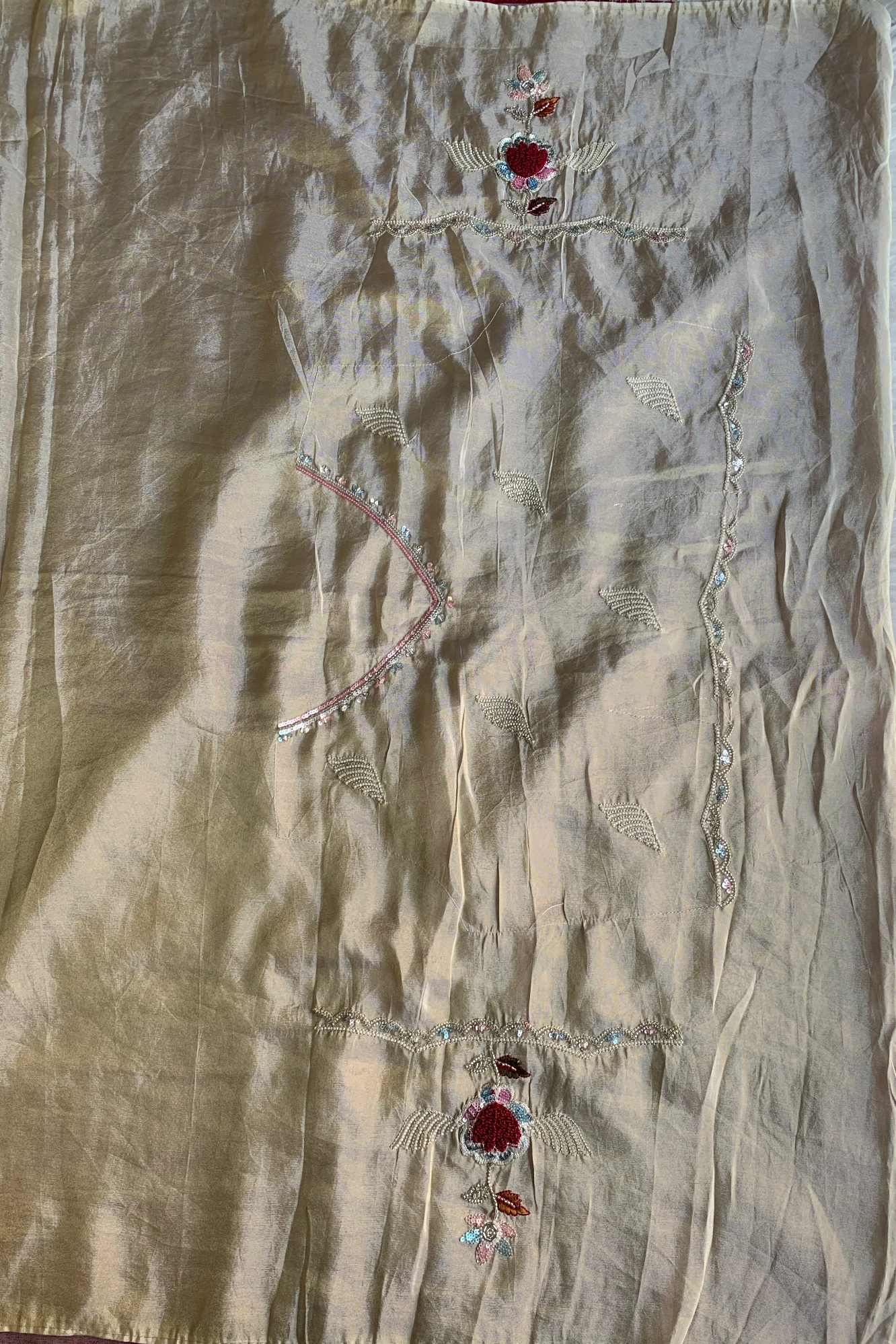 Beige Tissue Silk Saree