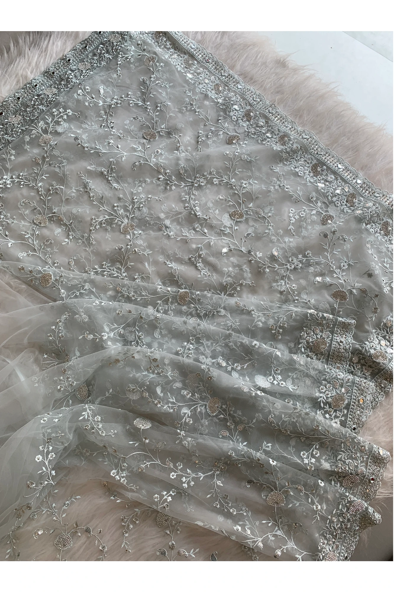 Sea Blue Net Saree 5292 15