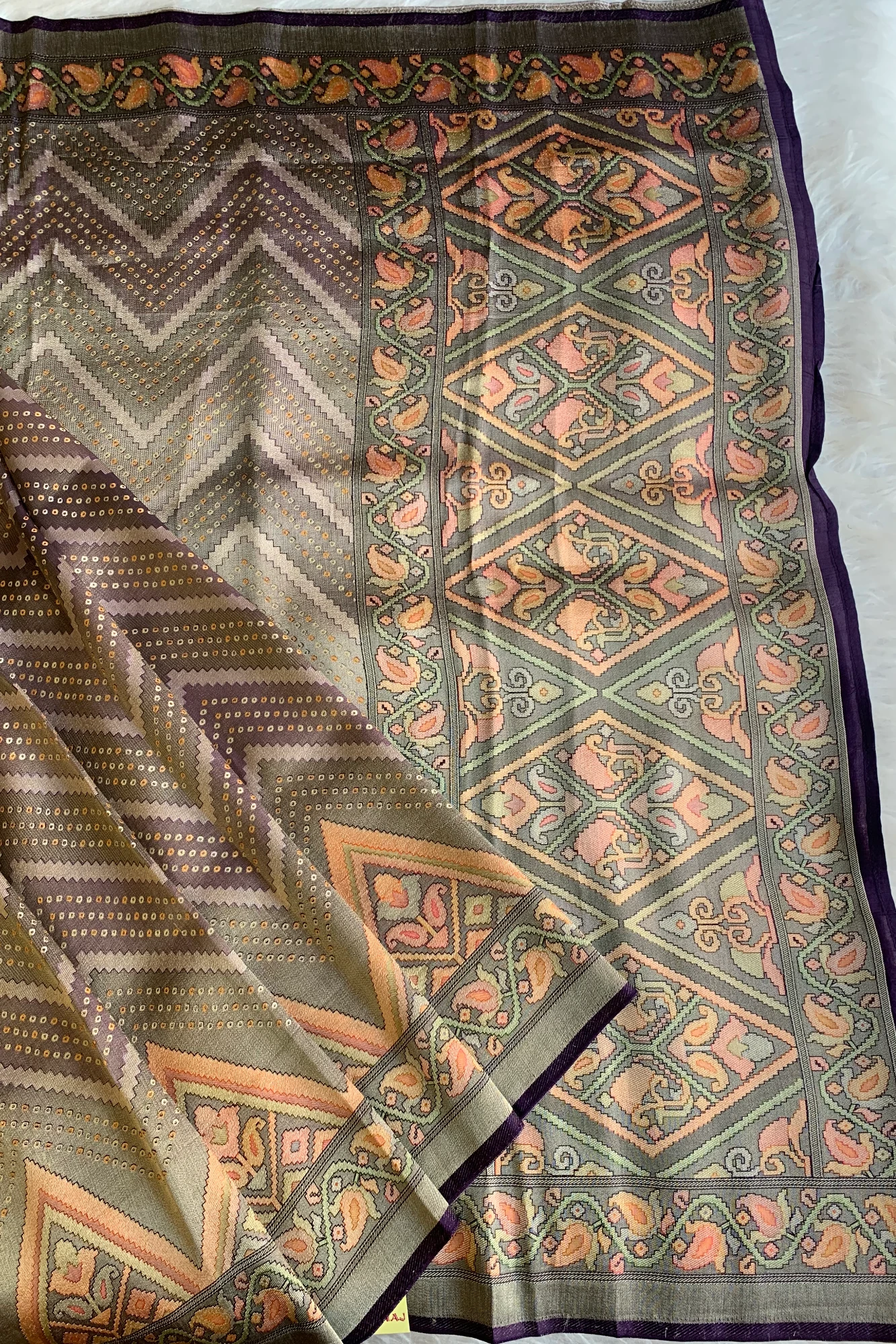 Beige Kanchi Banarasi Designer Saree 5563 05