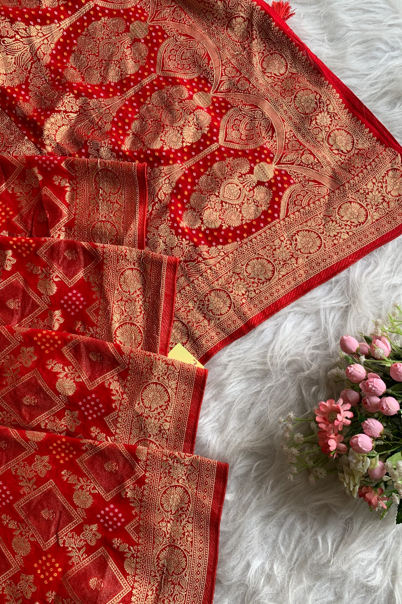 Red Khadi Banarasi Georgette Saree 5588 11