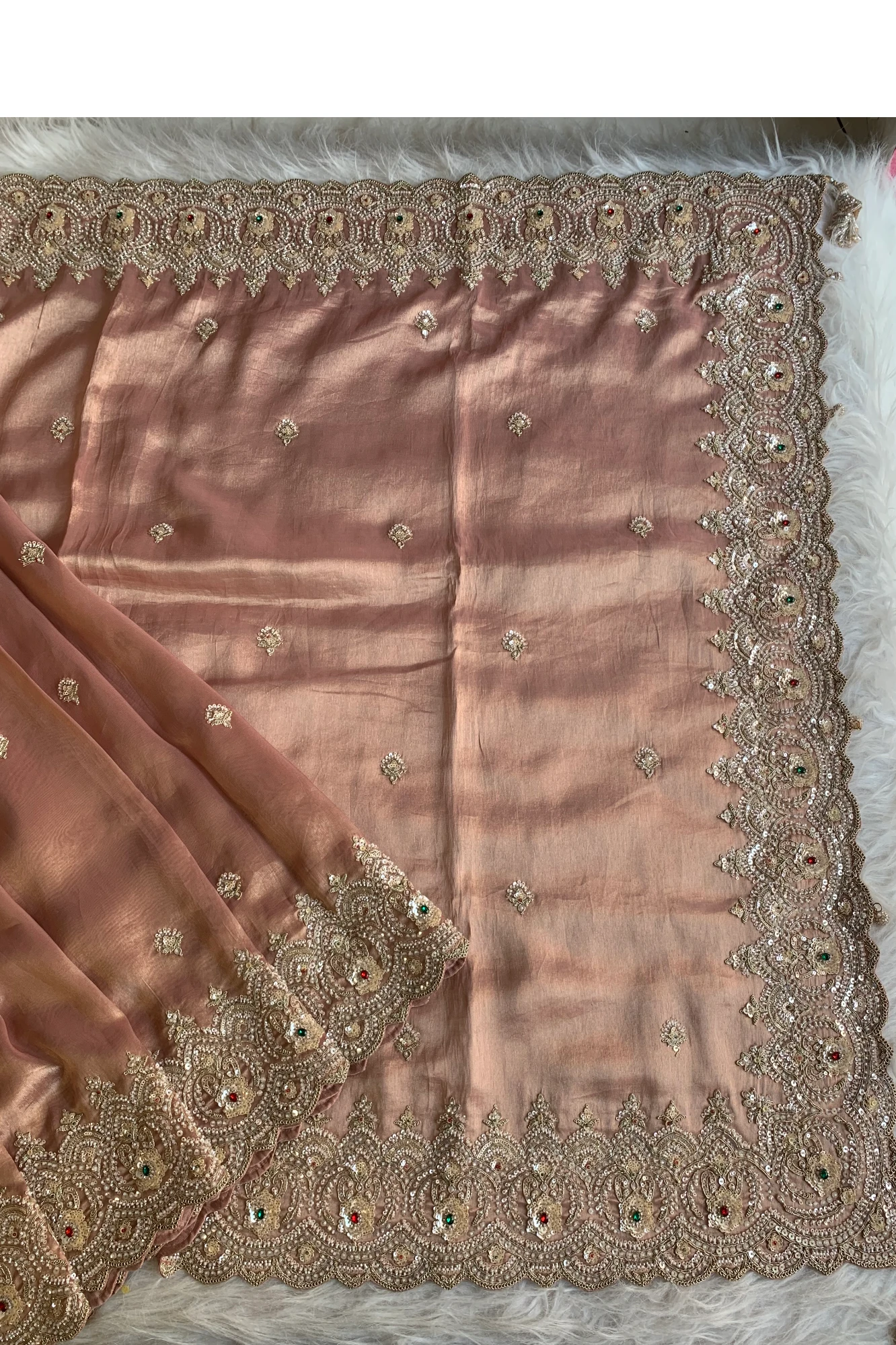 Peach Kanchipuram Tissue Saree 5688 02