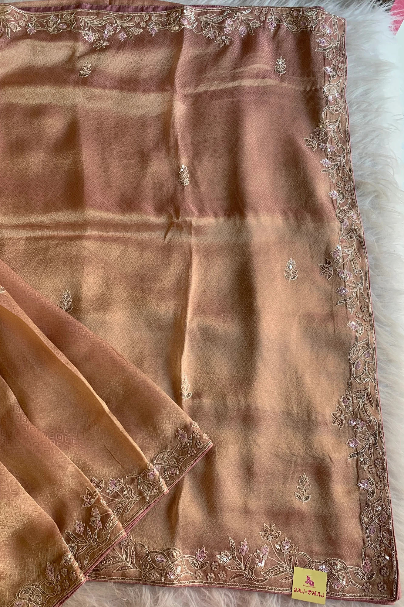 Rust Orange Tissue Saree 5361 12