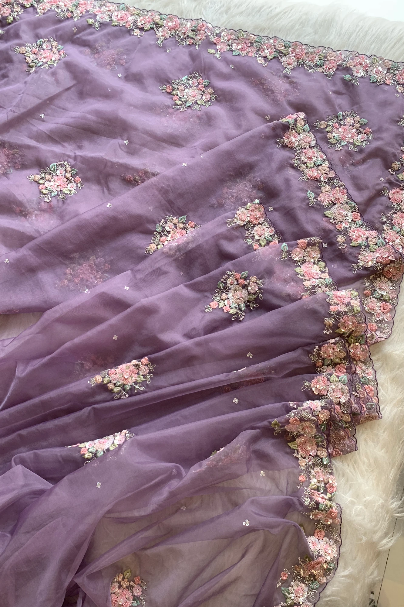 Purple Lilac Tissue Saree 5817 03
