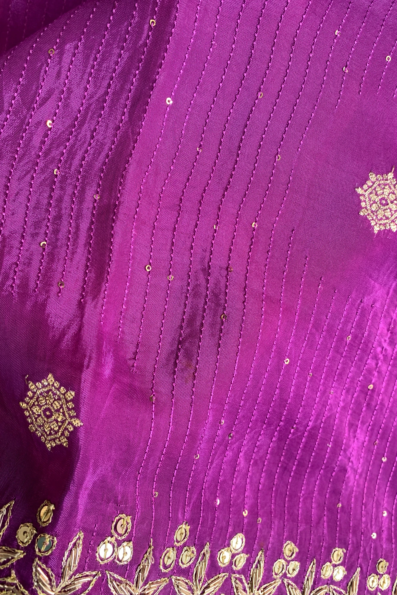 Purple Embellished Russian Silk Saree 5654 02