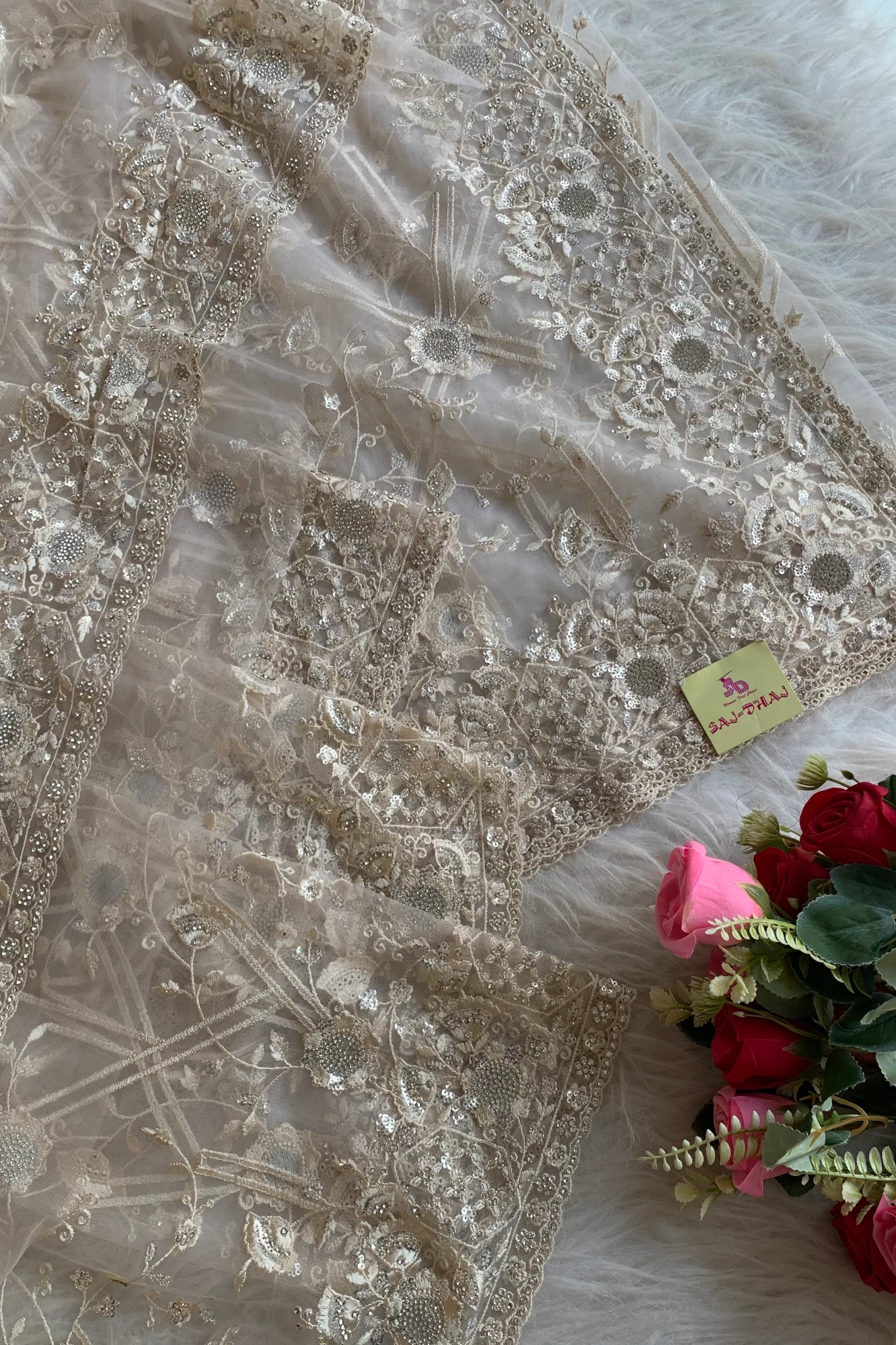 White Net Saree 5292 16