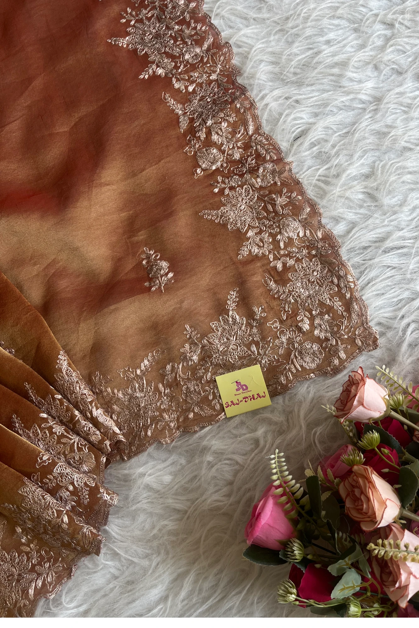 Rust Pittan Kanchipuram Tissue Saree 5659 17