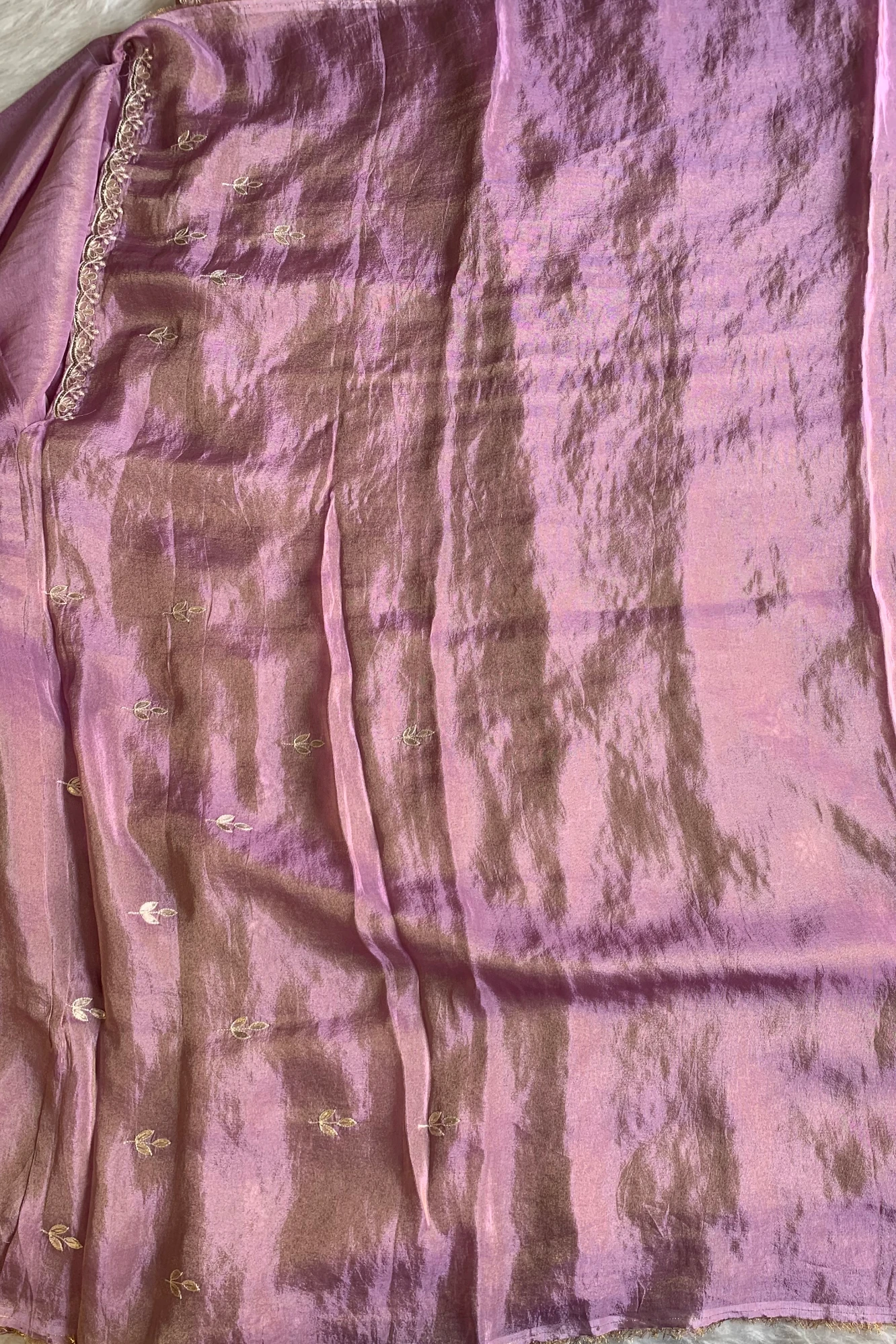 Lilac Gota Embellished Tissue Saree 5659 12