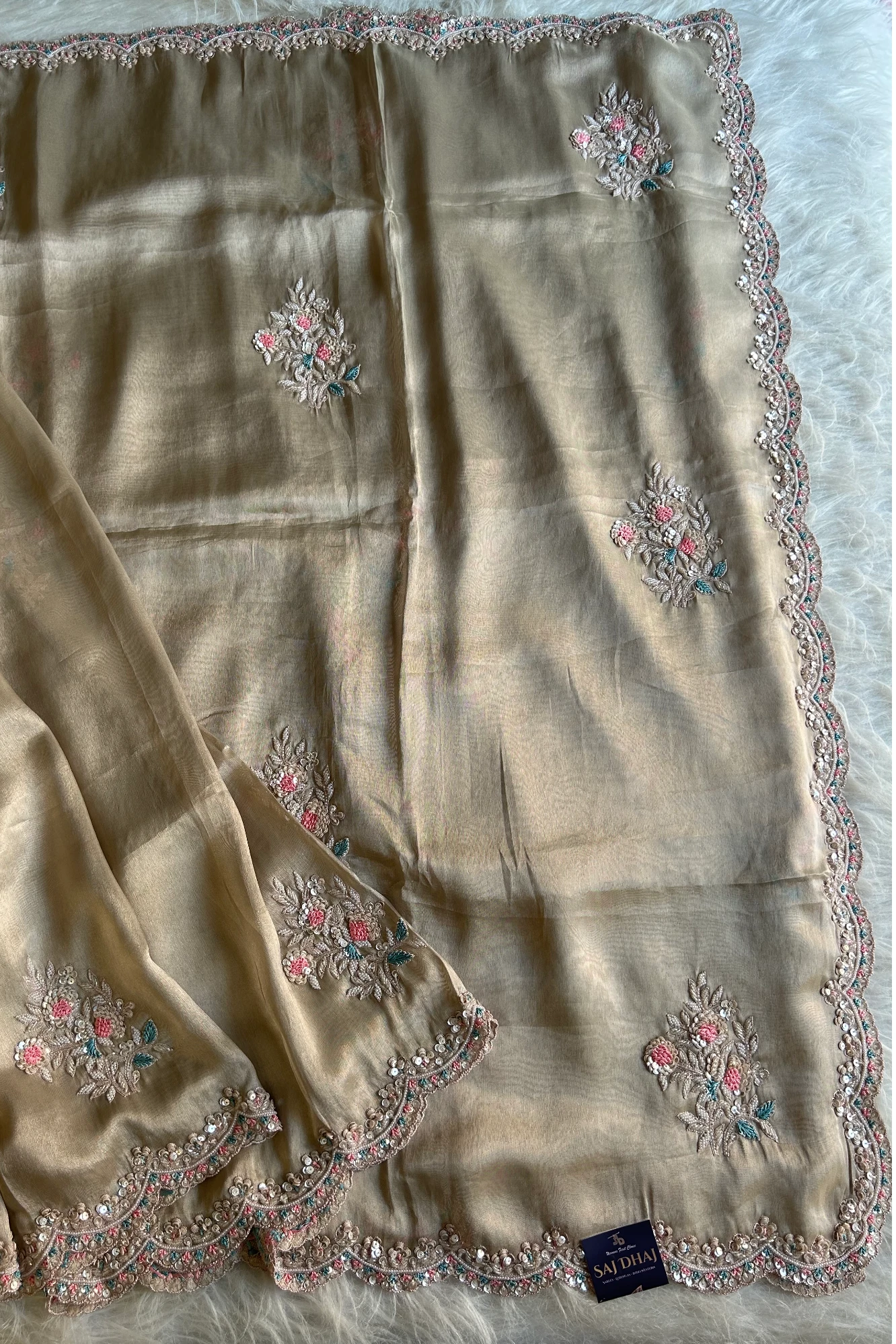 Beige Pure Tissue Saree 5847 05
