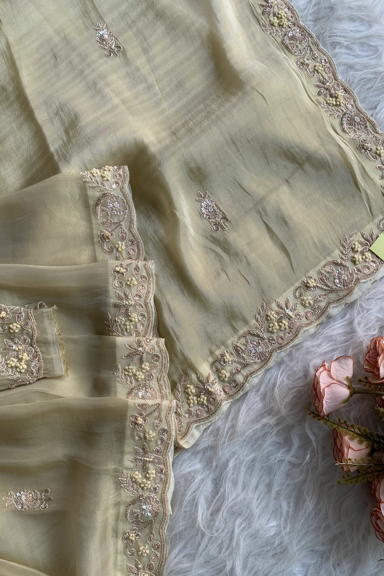 Butter Yellow Tissue Saree 5523 01