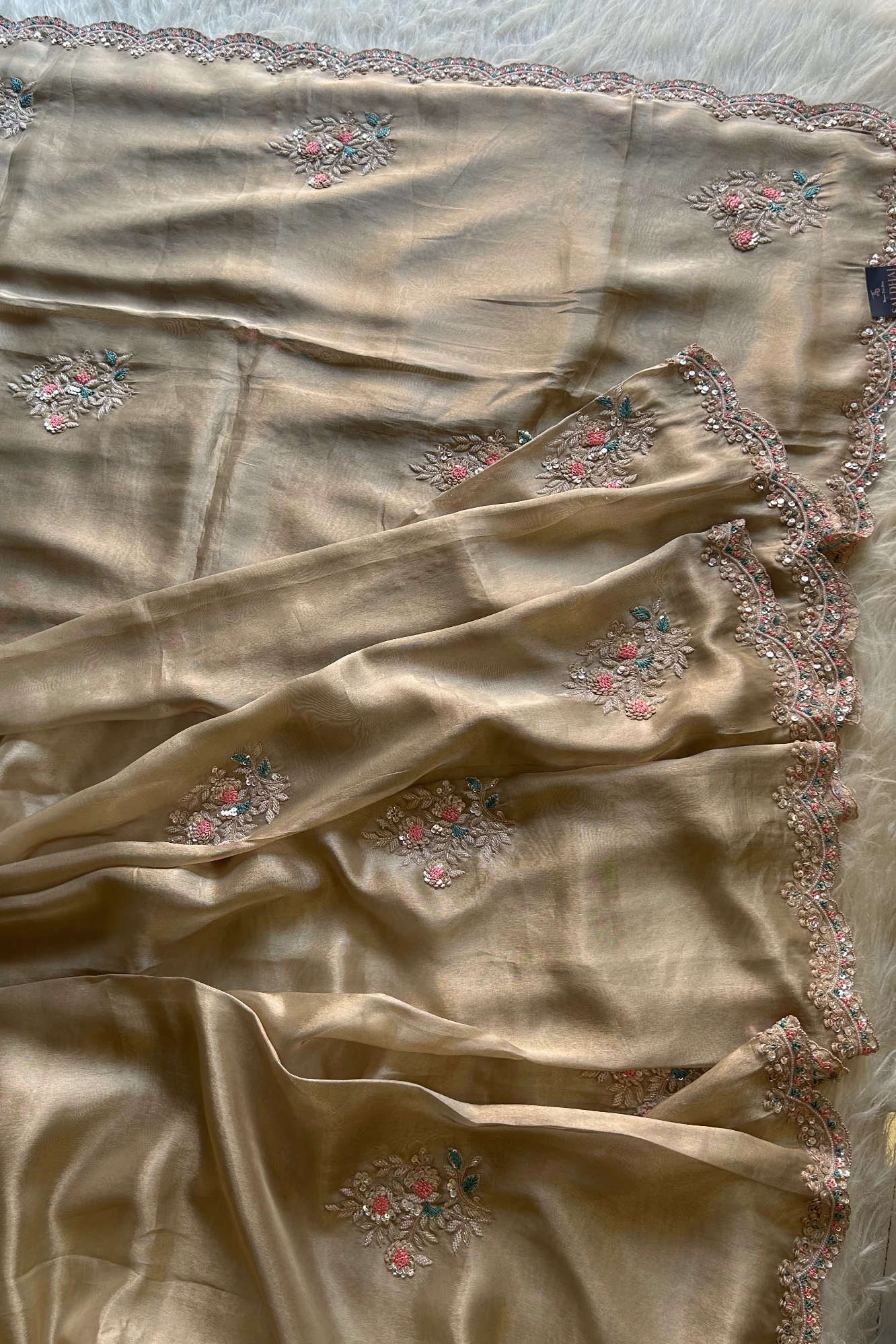 Beige Pure Tissue Saree 5847 05