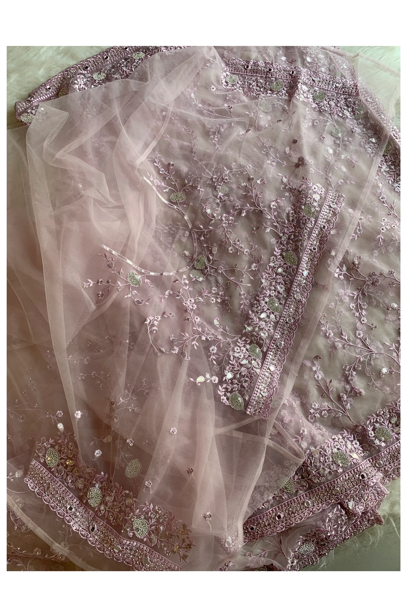 Light Pink Net Saree 5292 15